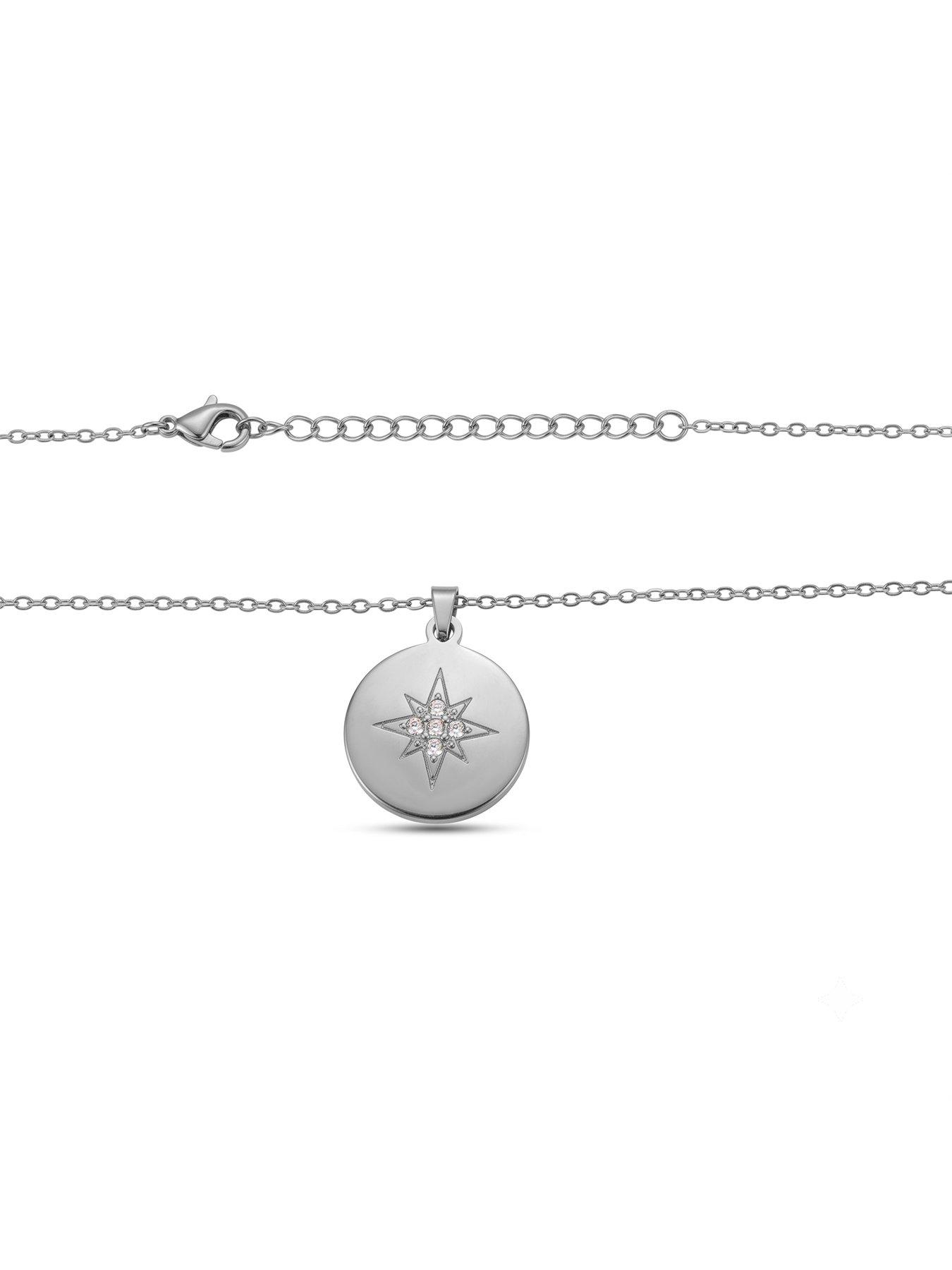 Image 3 of 5 of Seol + Gold Silver Stainless Steel CZ North Star Locket Pendant