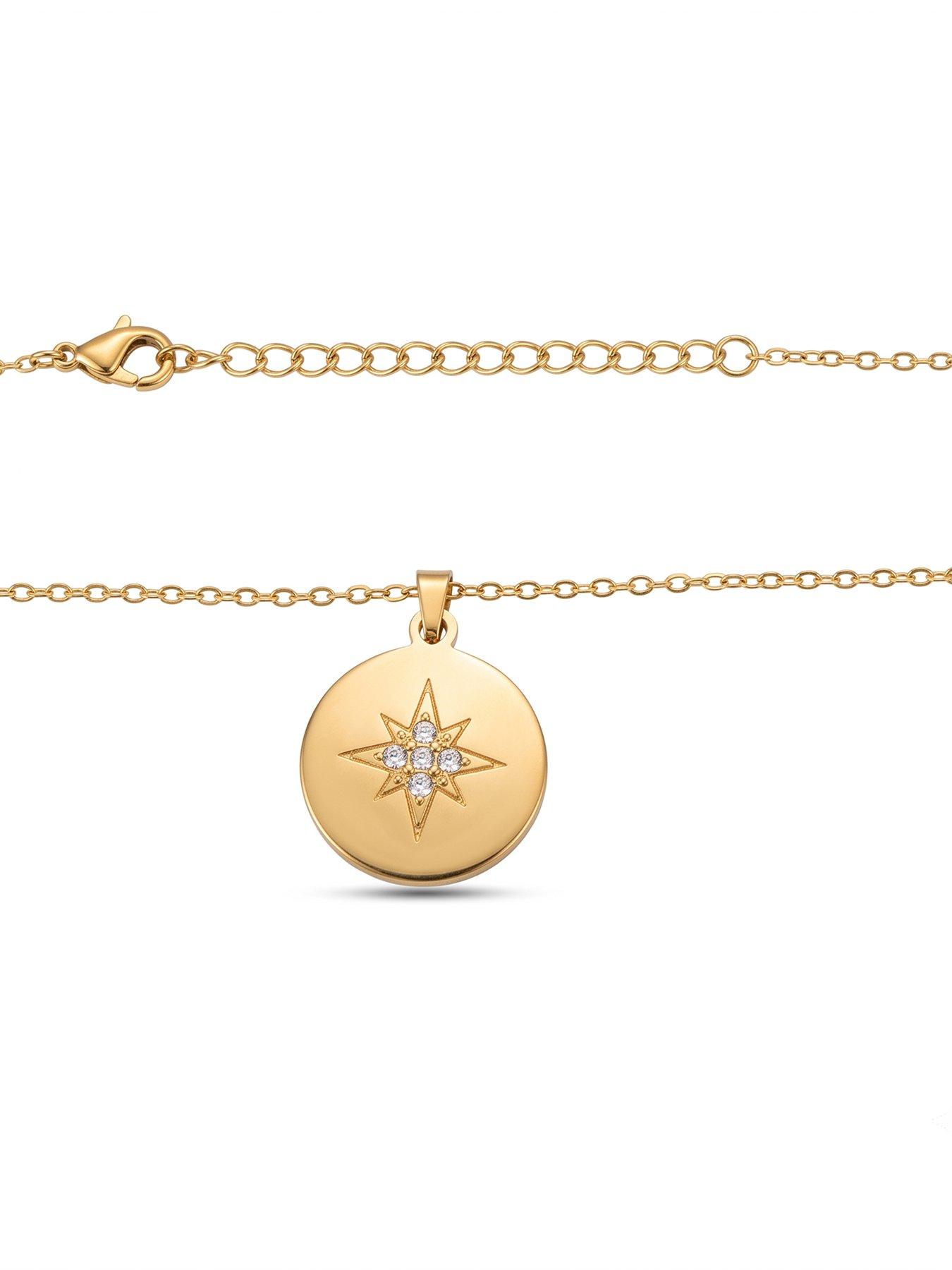 Image 3 of 4 of Seol + Gold Gold Stainless Steel CZ North Star Locket Pendant