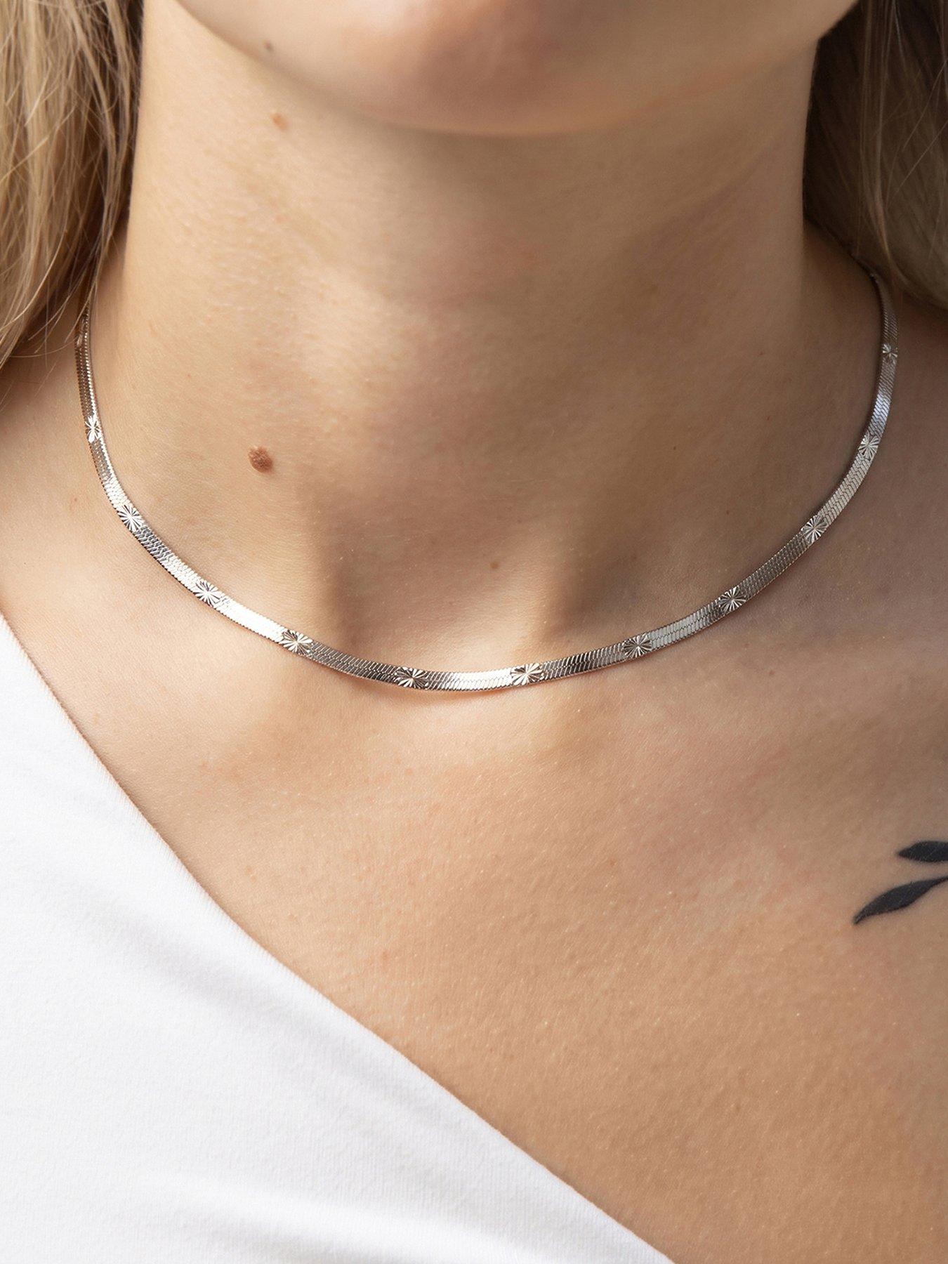 Image 1 of 4 of Seol + Gold Silver Stainless Steel Diamond Cut Snake Chain