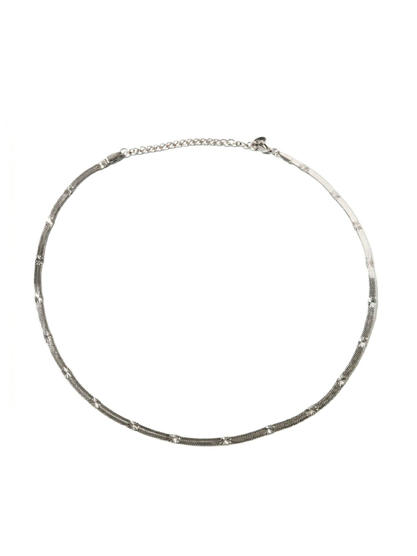 Image 2 of 4 of Seol + Gold Silver Stainless Steel Diamond Cut Snake Chain