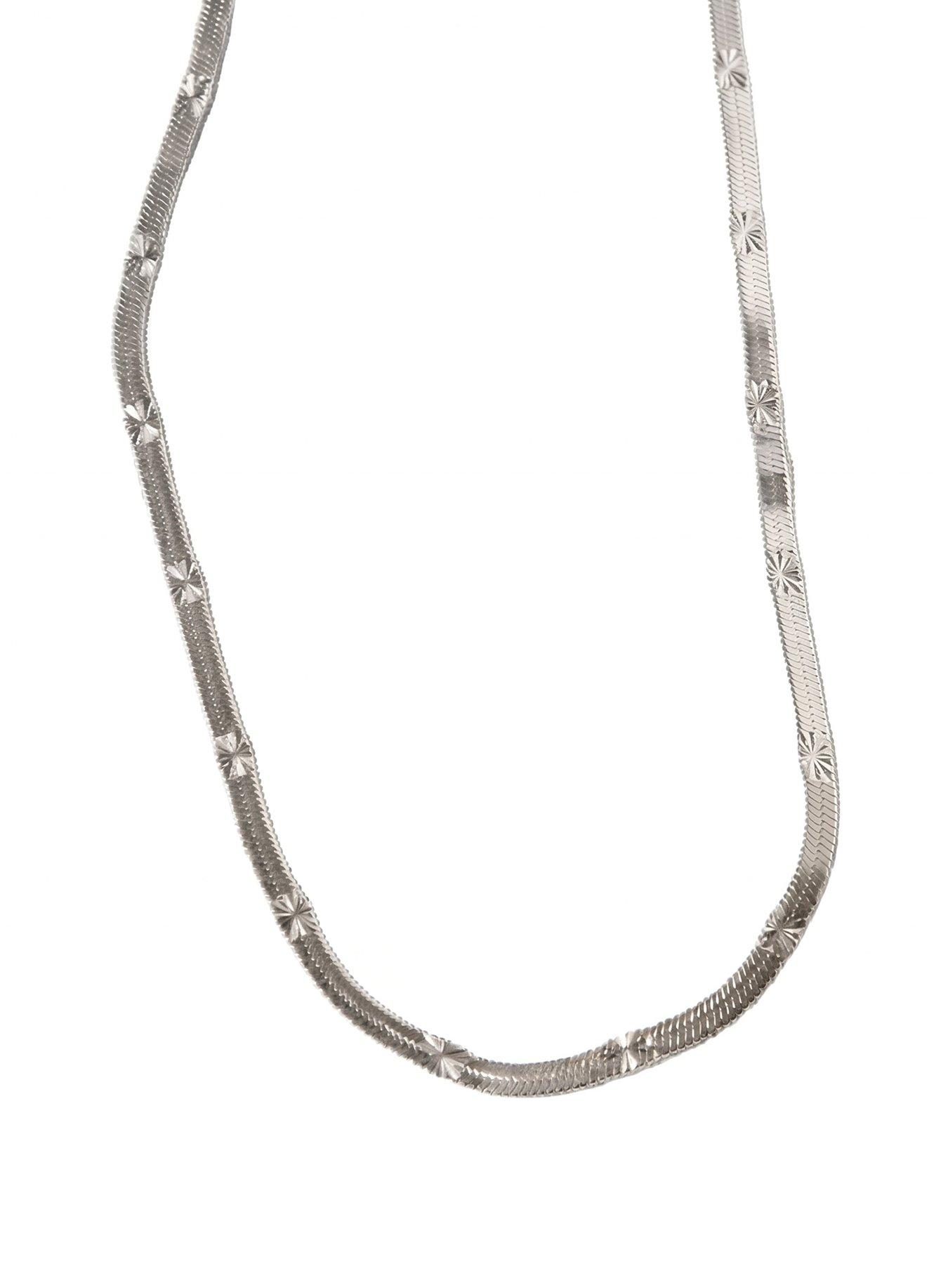 Image 3 of 4 of Seol + Gold Silver Stainless Steel Diamond Cut Snake Chain