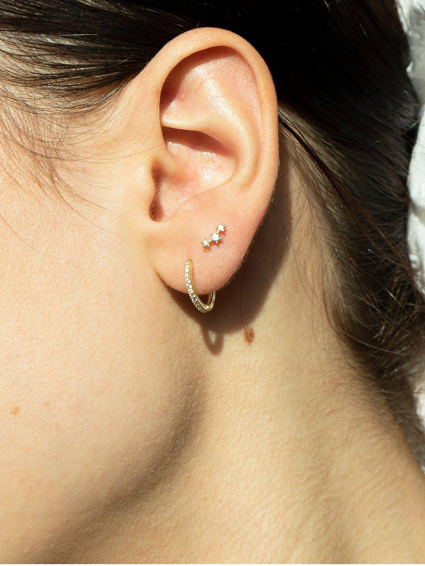 Seol + Gold 9ct Solid Gold Constellation CZ Labret Stud