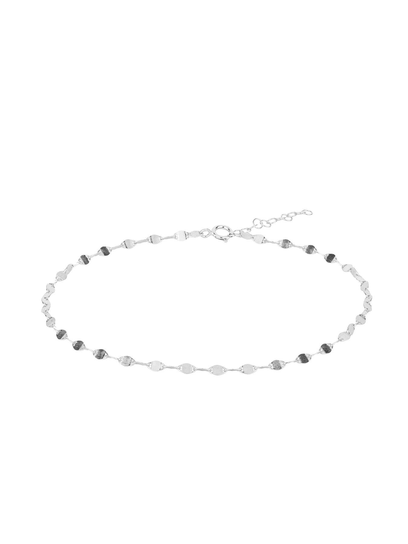 Image 2 of 4 of Seol + Gold Sterling Silver Sequin Chain Ankle Bracelet