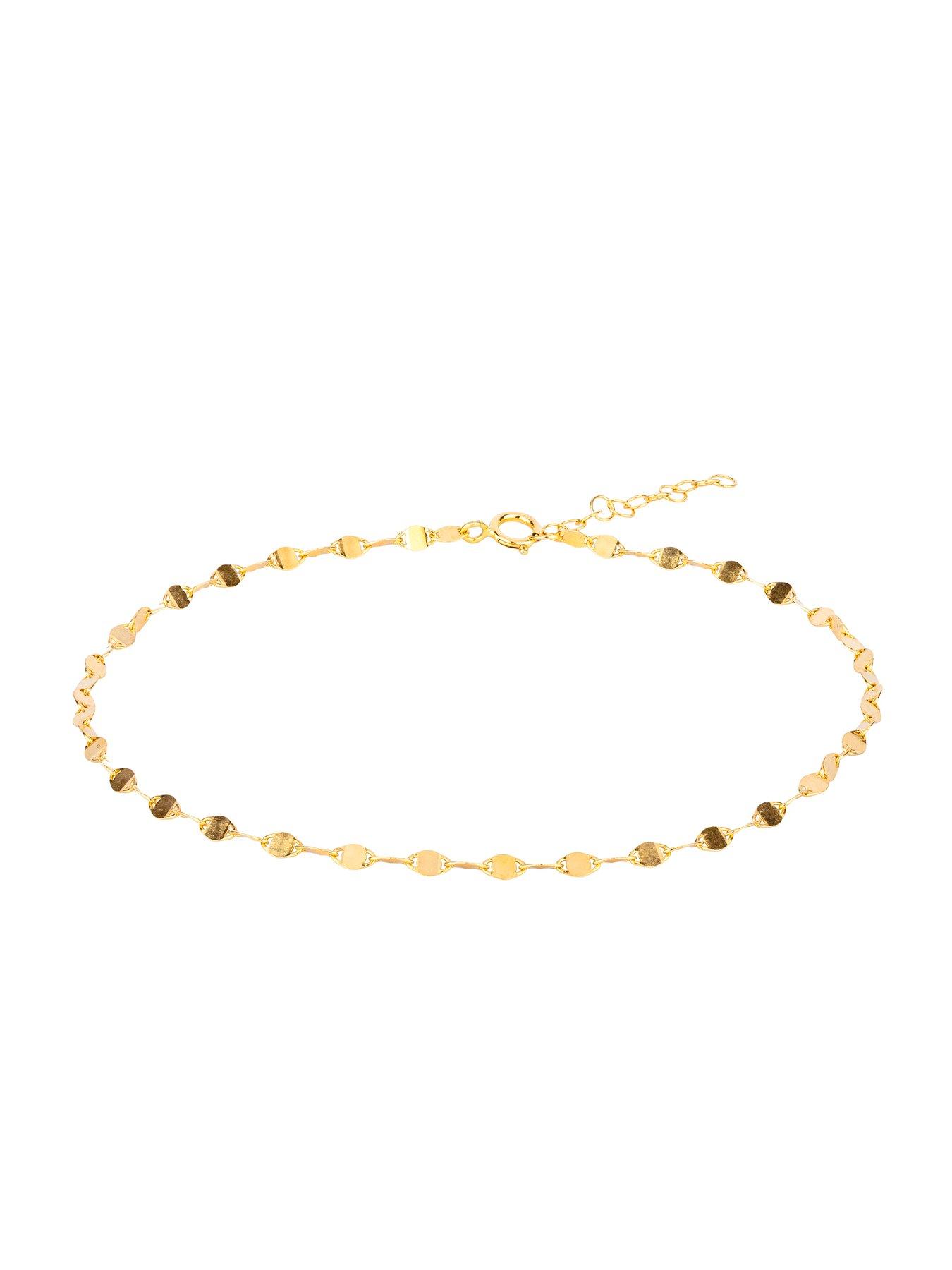 Image 2 of 4 of Seol + Gold 18ct Gold Plated Sequin Chain Ankle Bracelet