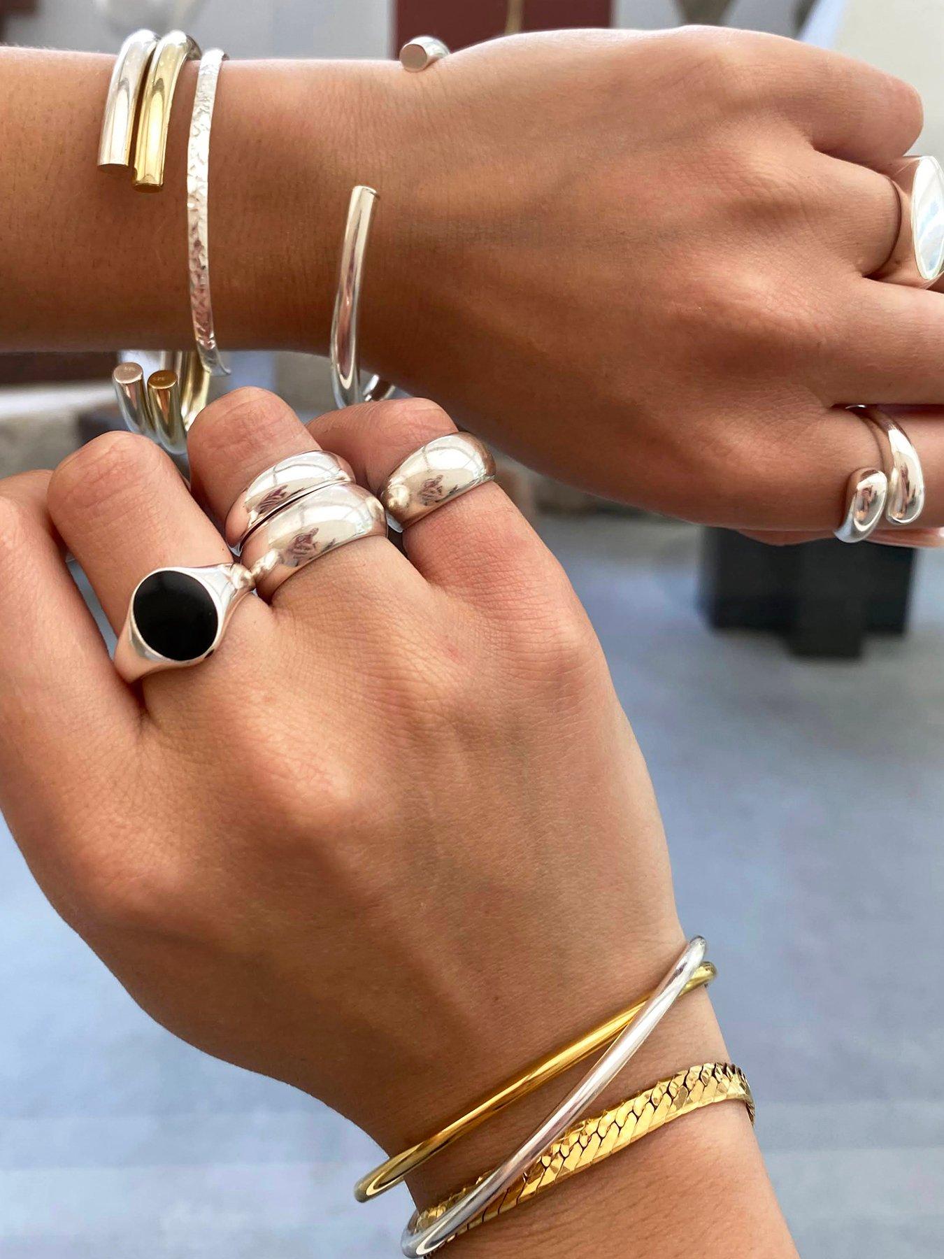 Image 3 of 4 of Seol + Gold Sterling Silver Solid Rounded Bangle