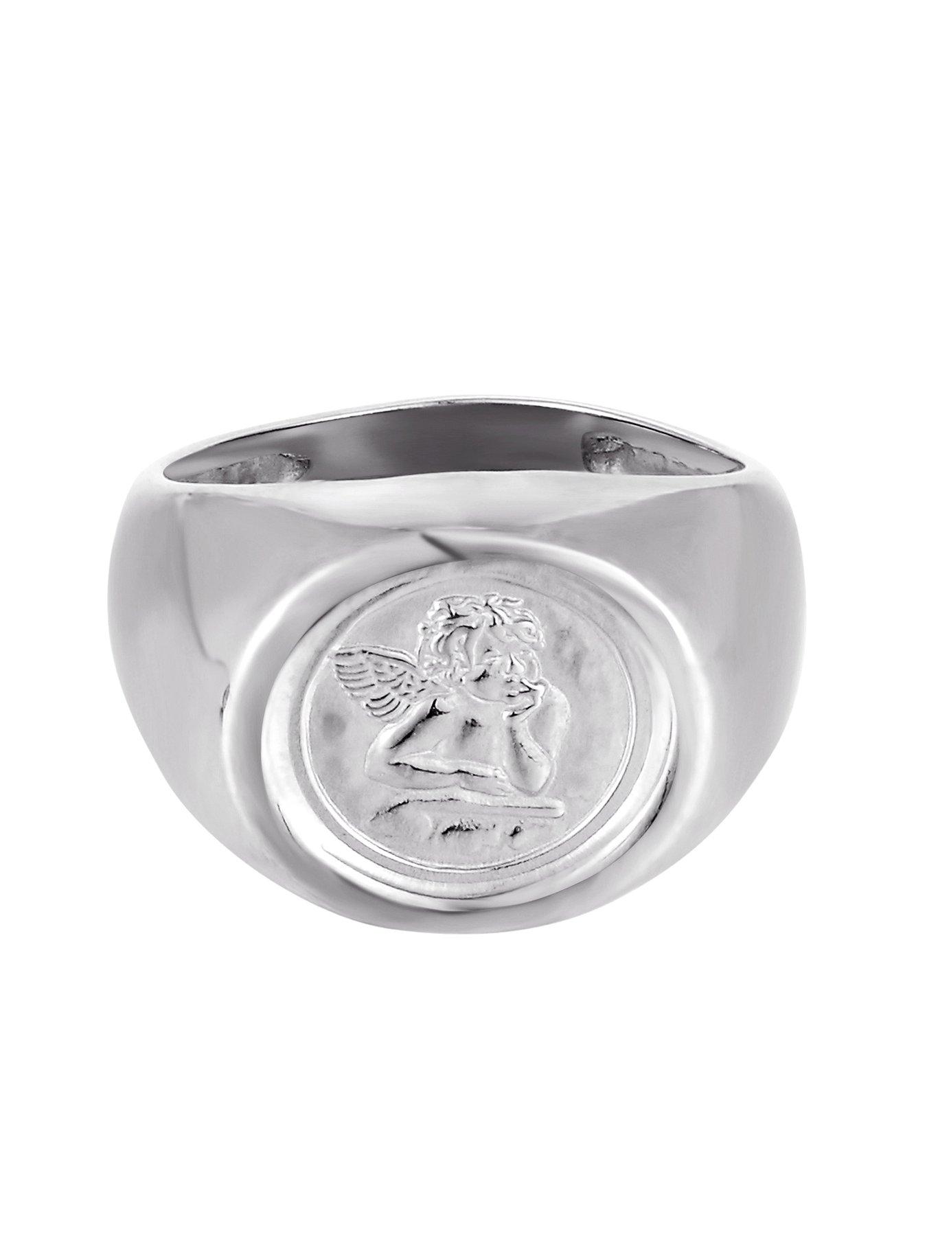 Image 3 of 5 of Seol + Gold Sterling Silver Angel Cherub Signet Ring