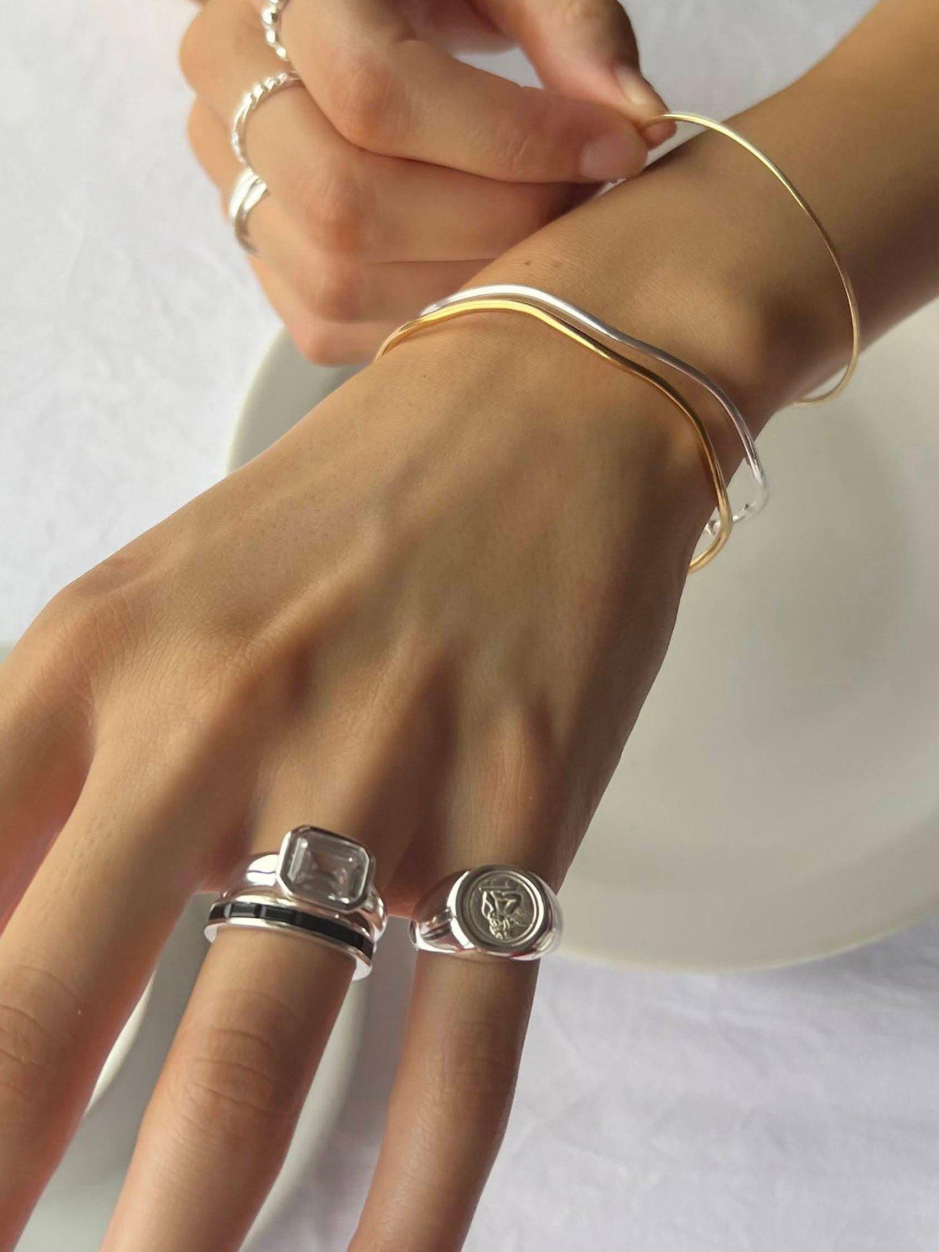 Image 4 of 5 of Seol + Gold Sterling Silver Angel Cherub Signet Ring