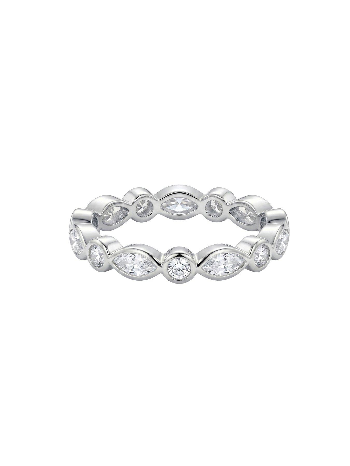 Image 2 of 5 of Seol + Gold Sterling Silver CZ Gem Eternity Band Ring