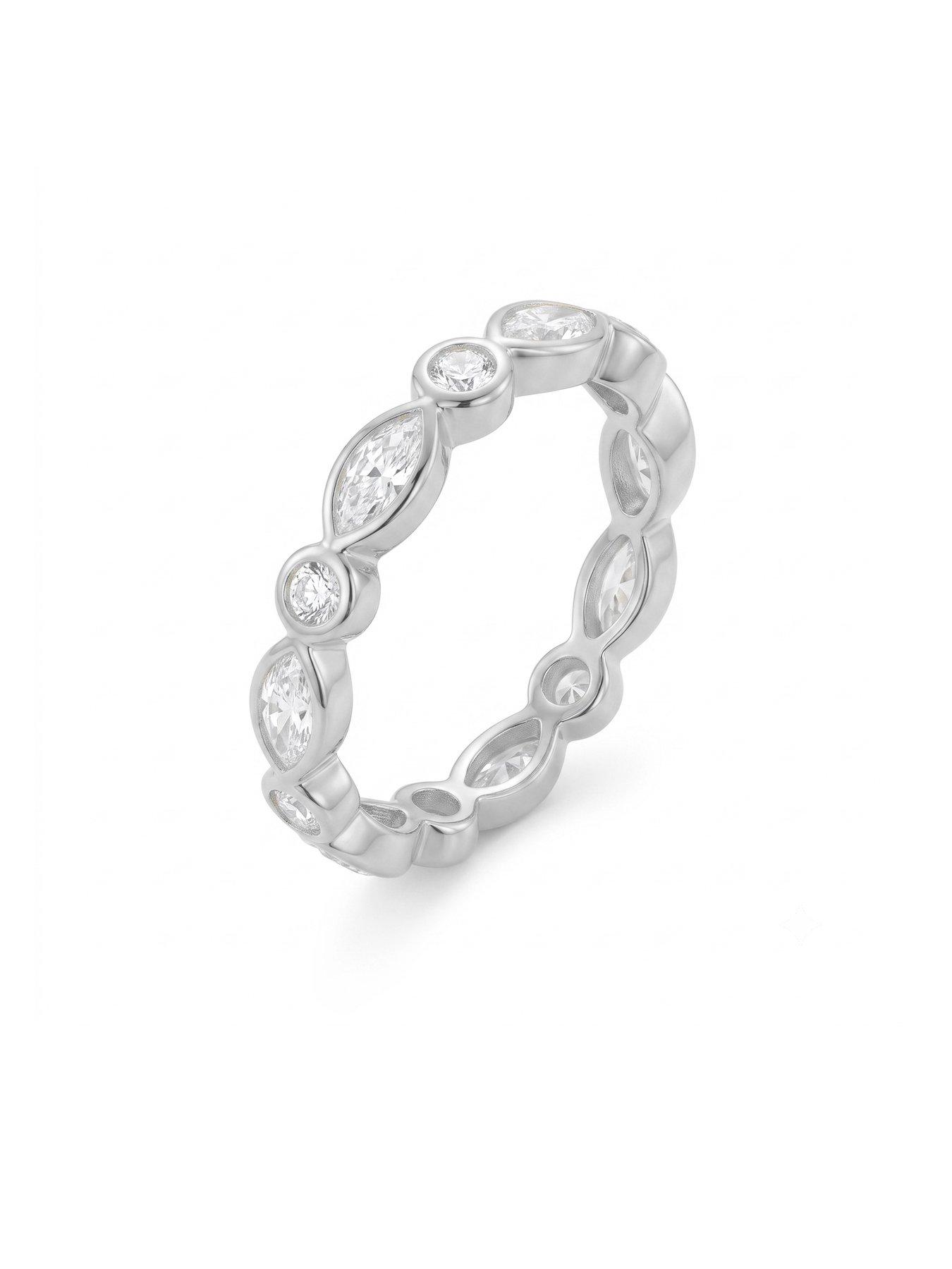 Image 3 of 5 of Seol + Gold Sterling Silver CZ Gem Eternity Band Ring