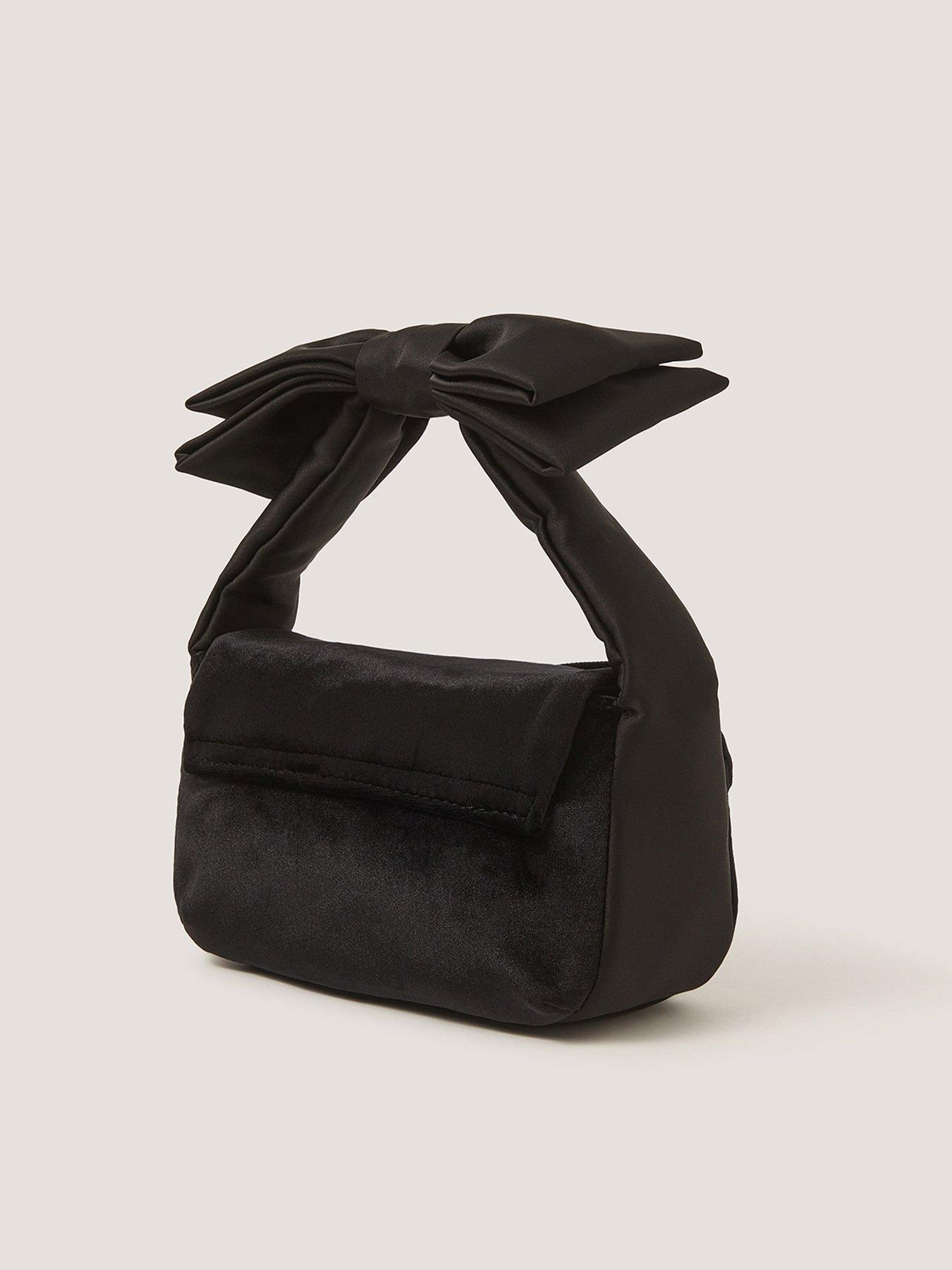 Image 2 of 4 of Monsoon Girls Gem Bow Velvet Bag - Black