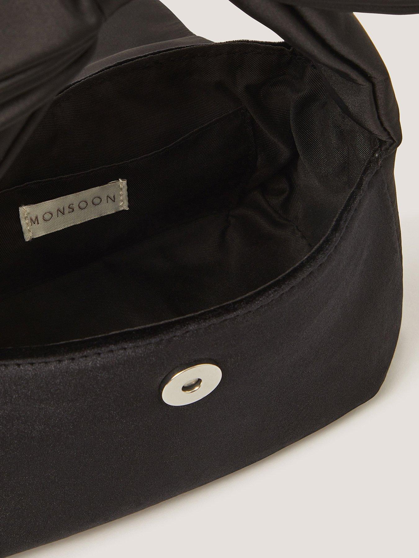 Image 4 of 4 of Monsoon Girls Gem Bow Velvet Bag - Black