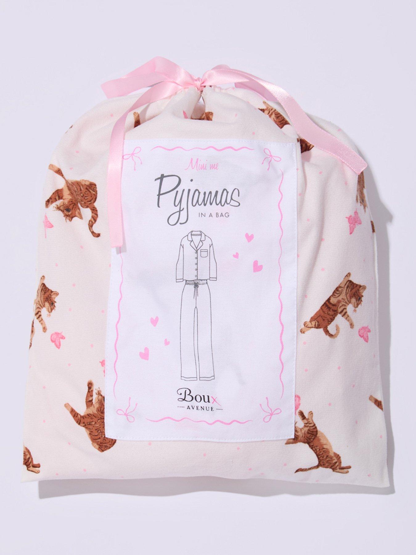 Image 6 of 6 of Boux Avenue Girls Cat Print Button-Through Pyjamas - White