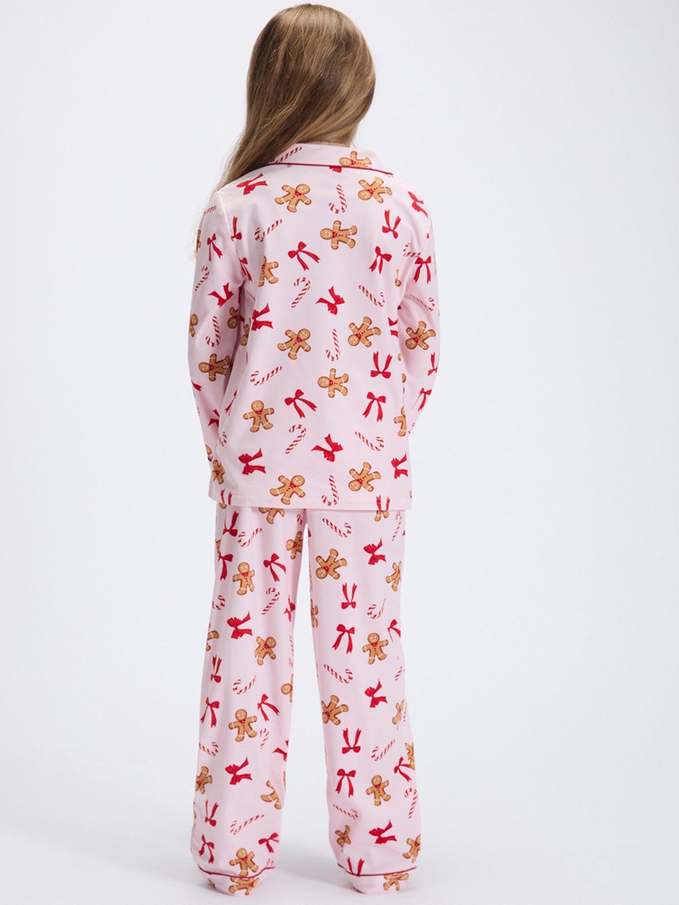 Image 2 of 7 of Boux Avenue Girls Gingerbread &amp; Candy Cane Christmas Pyjamas - Pink