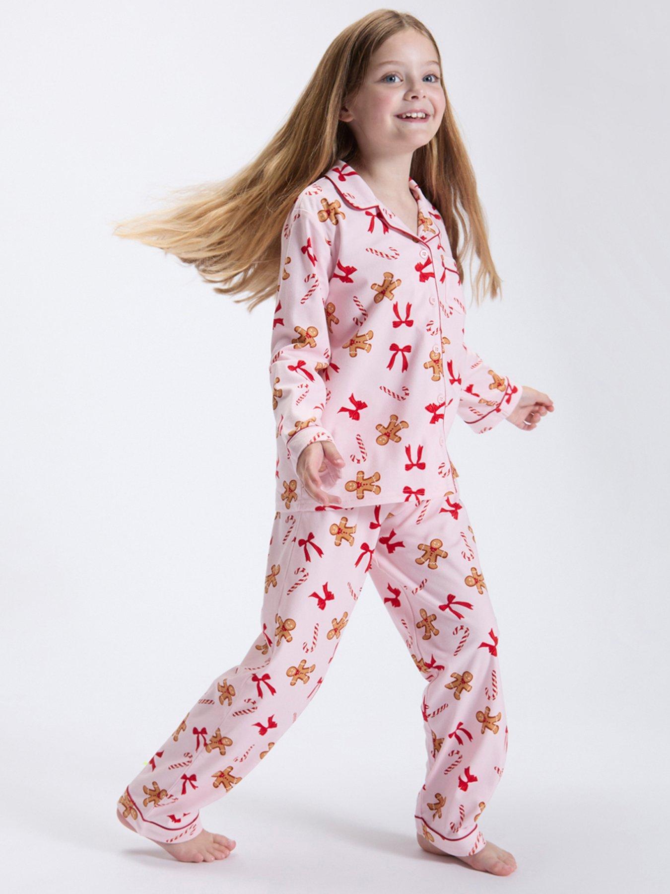 Image 3 of 7 of Boux Avenue Girls Gingerbread &amp; Candy Cane Christmas Pyjamas - Pink
