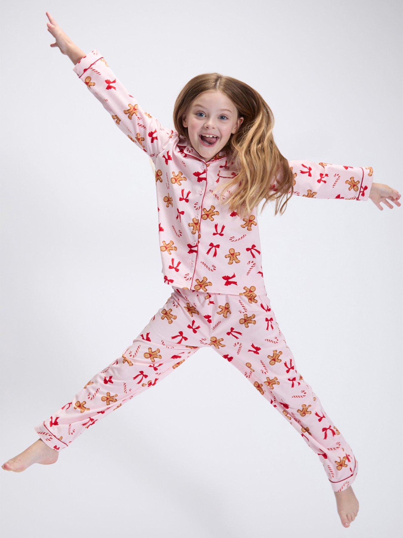 Image 5 of 7 of Boux Avenue Girls Gingerbread &amp; Candy Cane Christmas Pyjamas - Pink