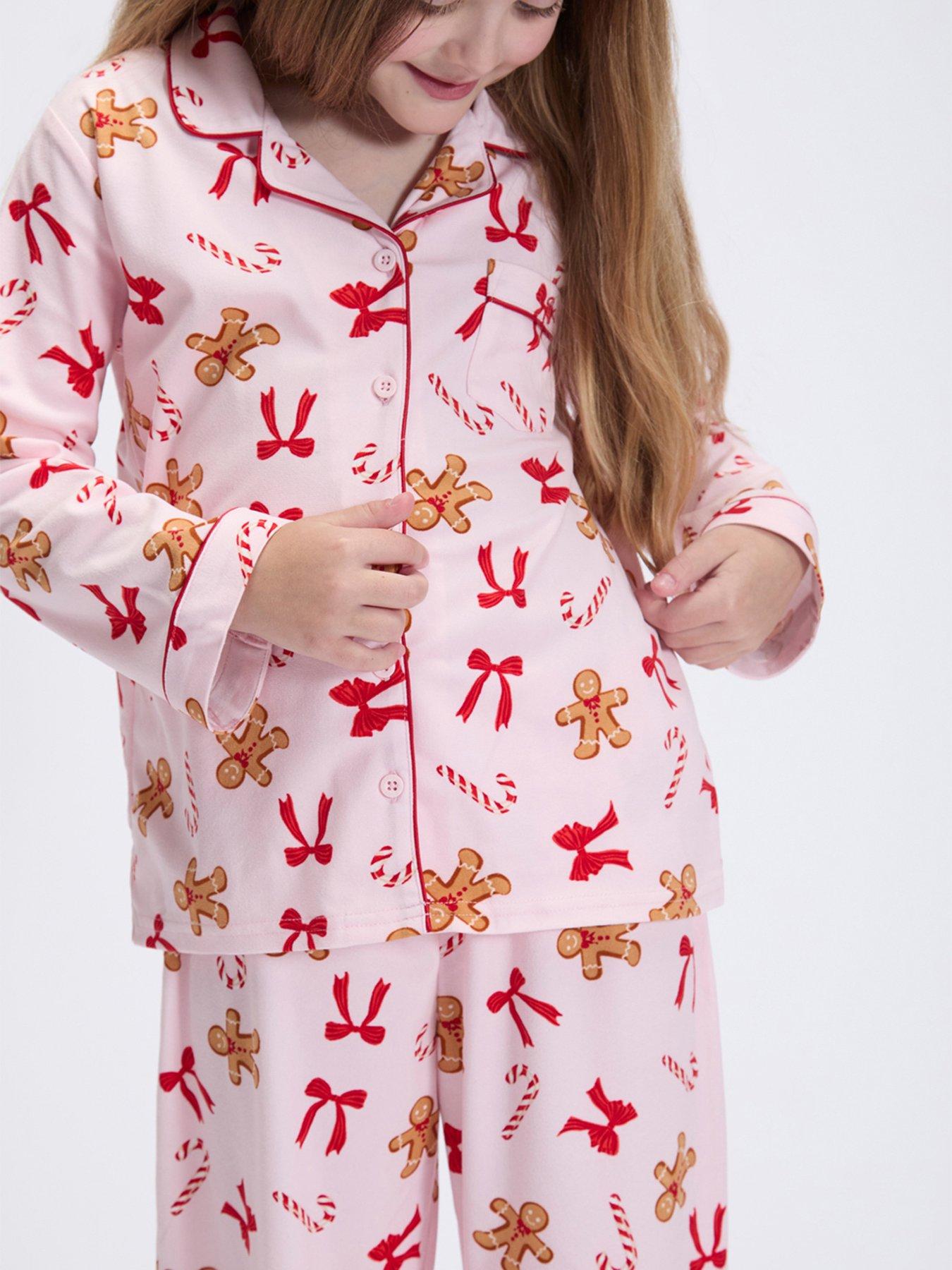 Image 6 of 7 of Boux Avenue Girls Gingerbread &amp; Candy Cane Christmas Pyjamas - Pink