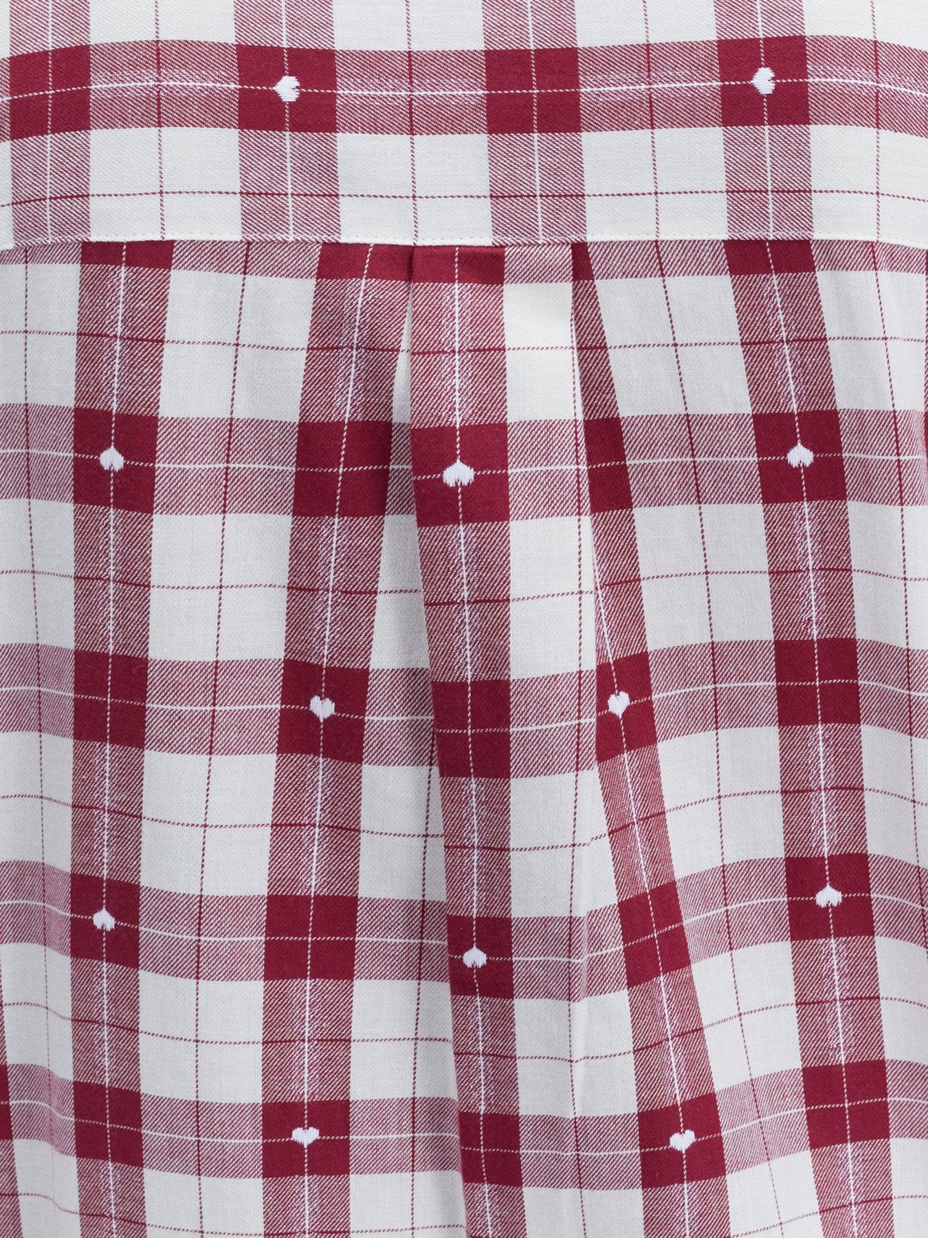 Image 6 of 6 of Boux Avenue Boux Avenue Check Pocket Cotton Pj Set - Burgundy