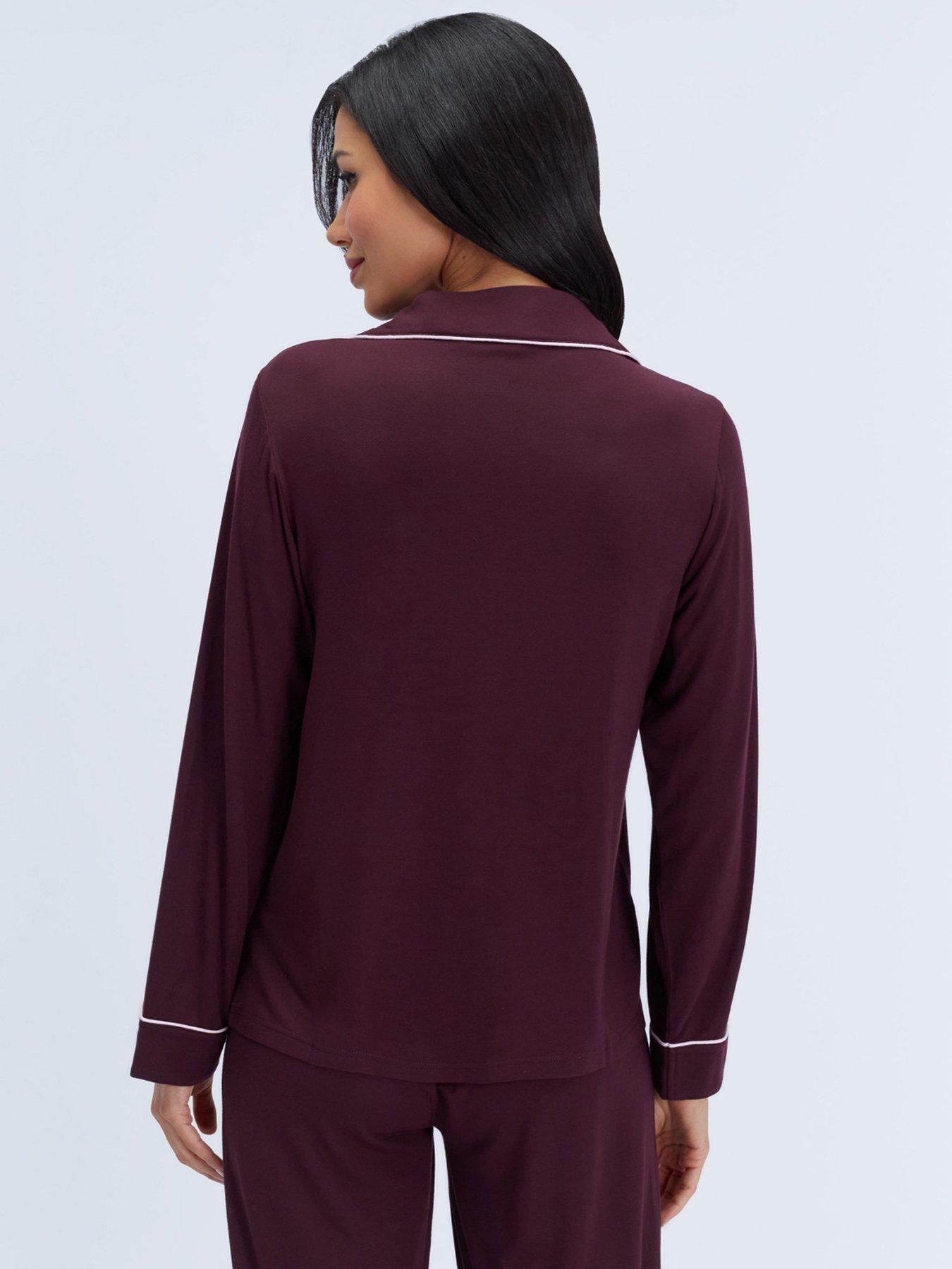 Image 2 of 6 of Boux Avenue Boux Avenue Modal Piped Pyjama Set - Blackberry