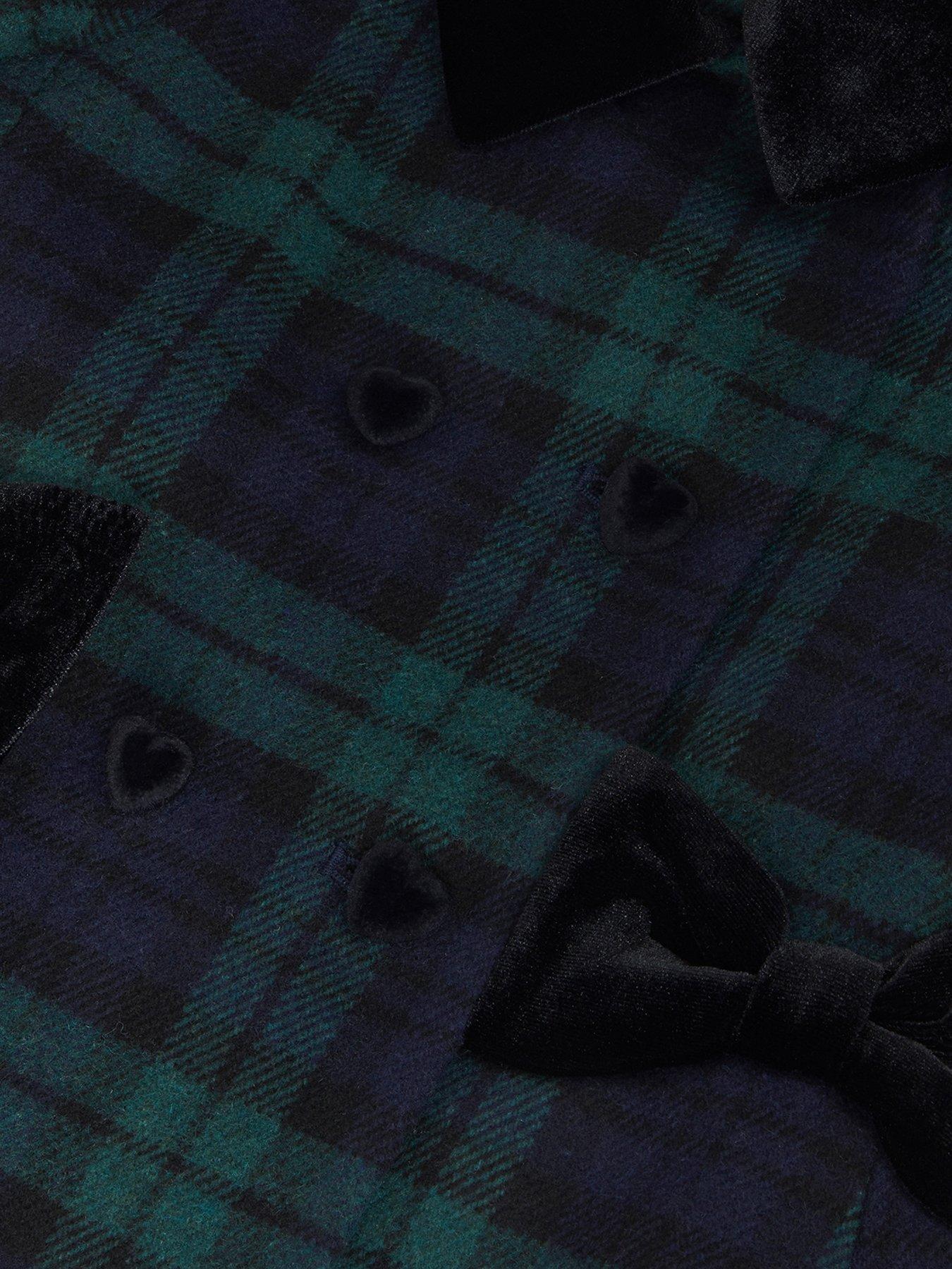 Image 4 of 4 of Monsoon Girls Smart Charlotte Check Dress Coat - Green