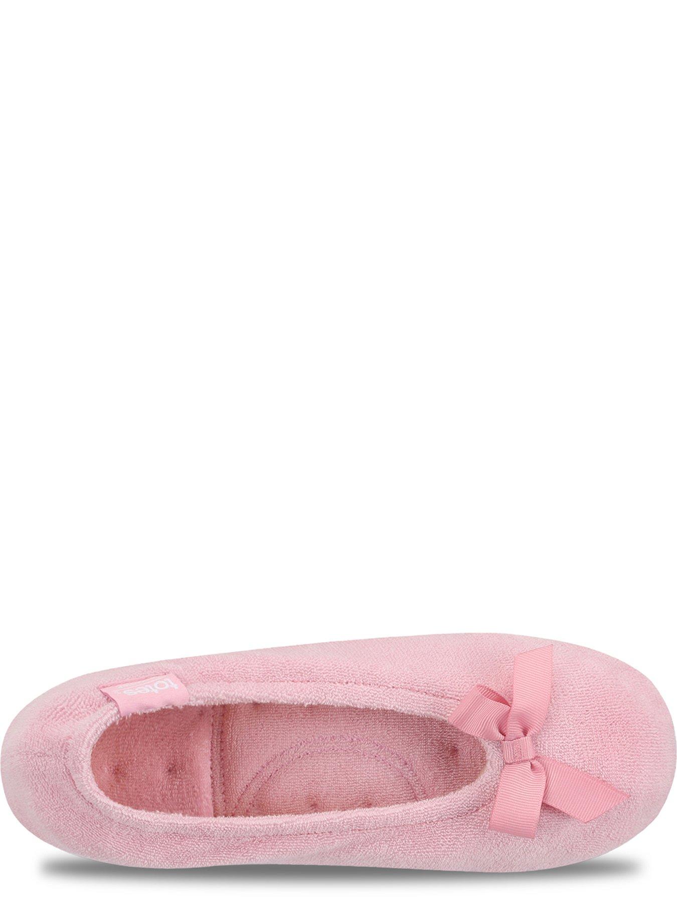 Image 2 of 4 of Totes Isotoner Womens Soft Terry Bow Ballet Slippers - Pink