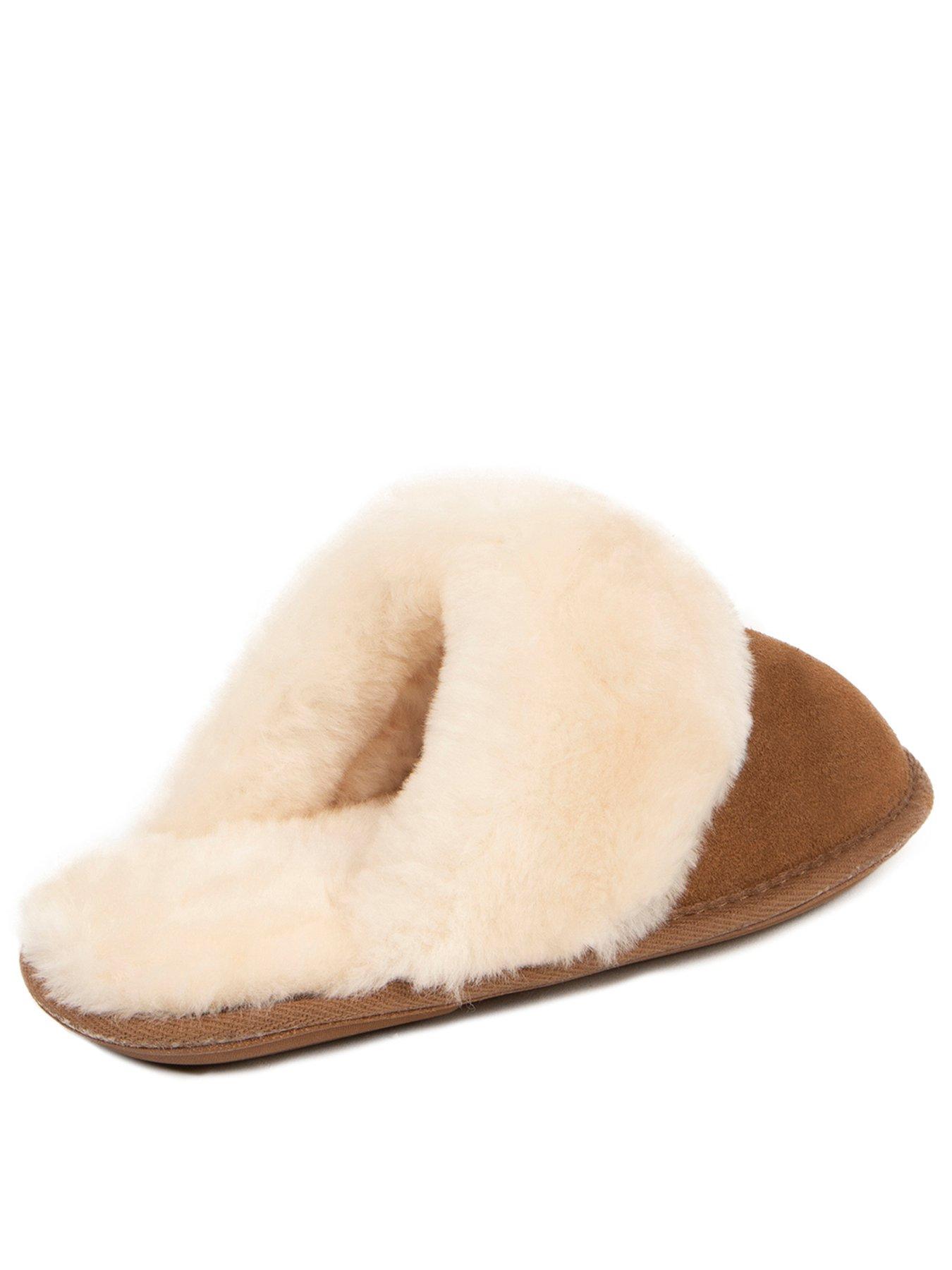 Image 3 of 5 of Just Sheepskin Womens Duchess Sheepskin Lined Slip-On Mule Slippers - Brown