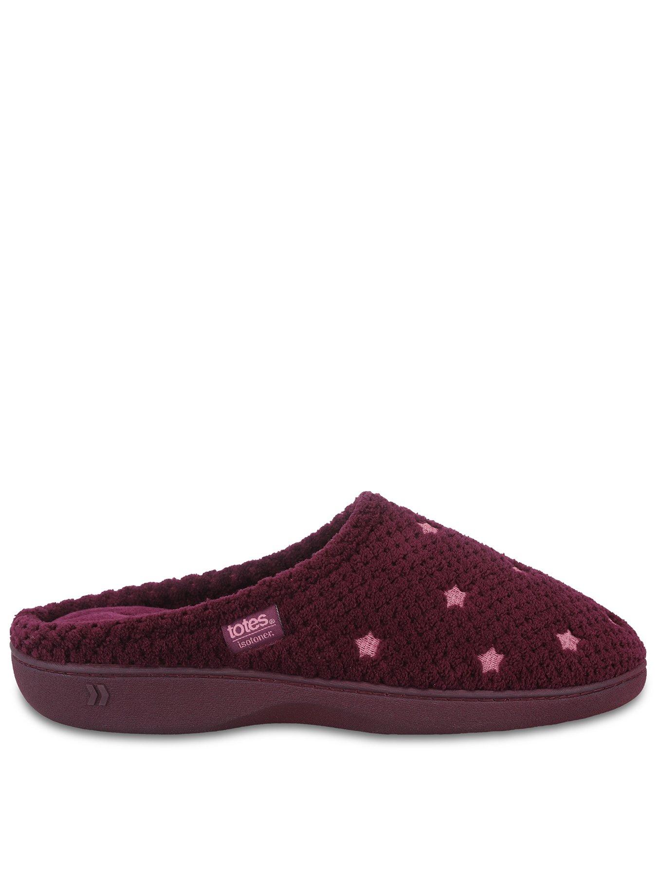 Image 1 of 5 of Totes Isotoner Totes Isotoner Womens Popcorn Mule Slippers - Burgundy Star