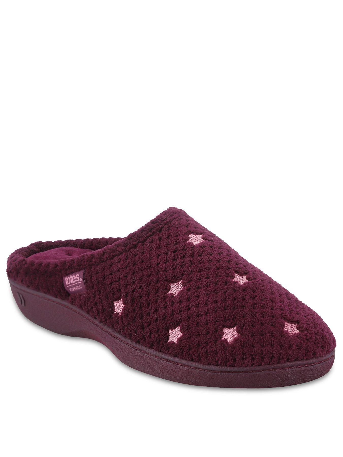 Image 2 of 5 of Totes Isotoner Totes Isotoner Womens Popcorn Mule Slippers - Burgundy Star