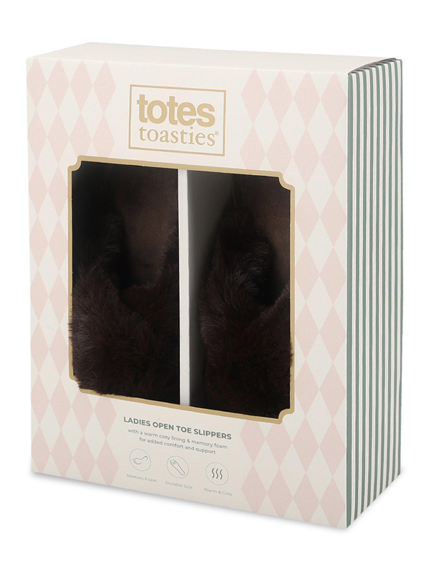 Image 5 of 5 of TOTES Totes Crossover Faux Fur Slider Slippers - Chocolate