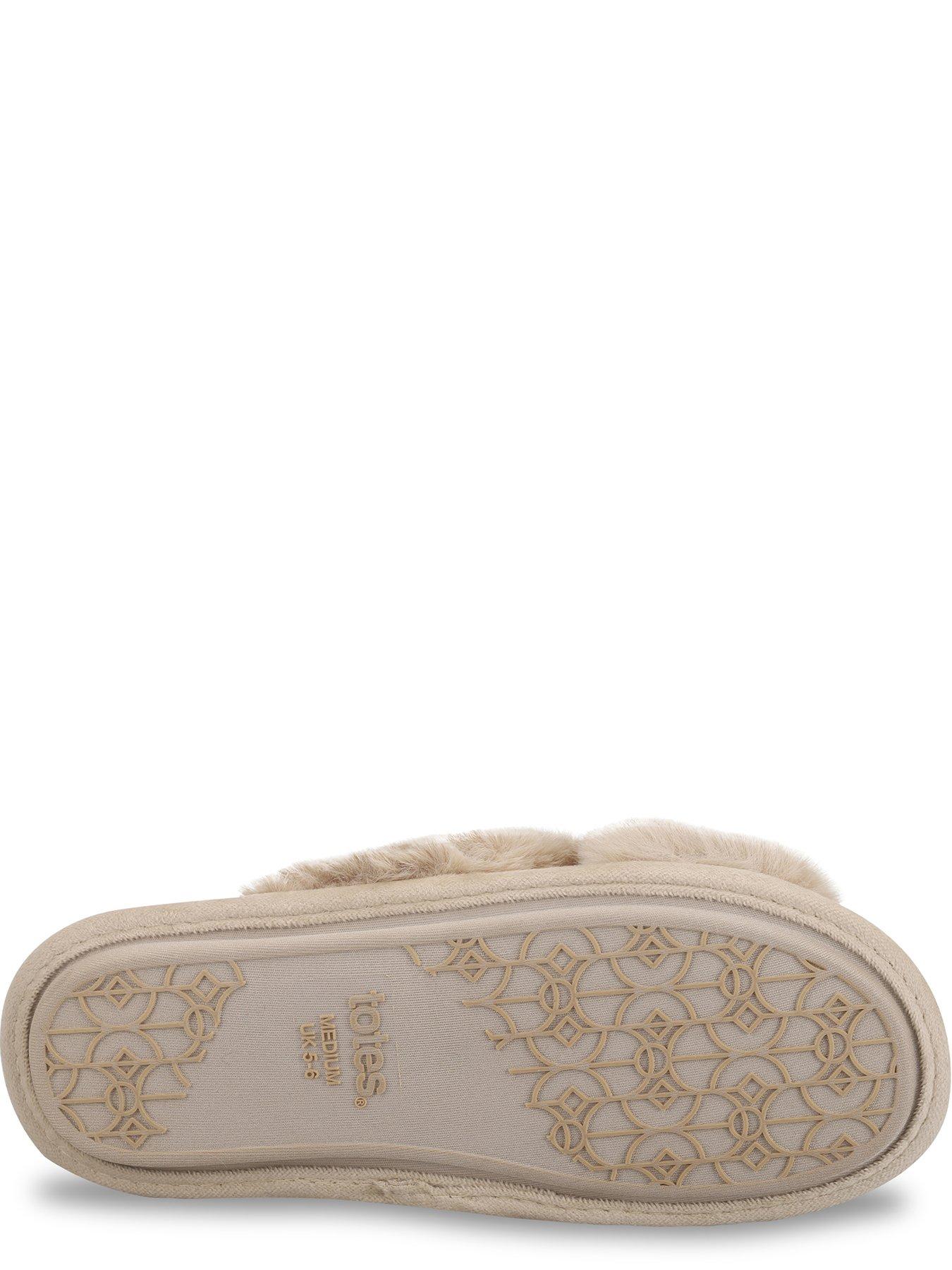 Image 3 of 5 of TOTES Totes Crossover Faux Fur Slider Slippers - Natural