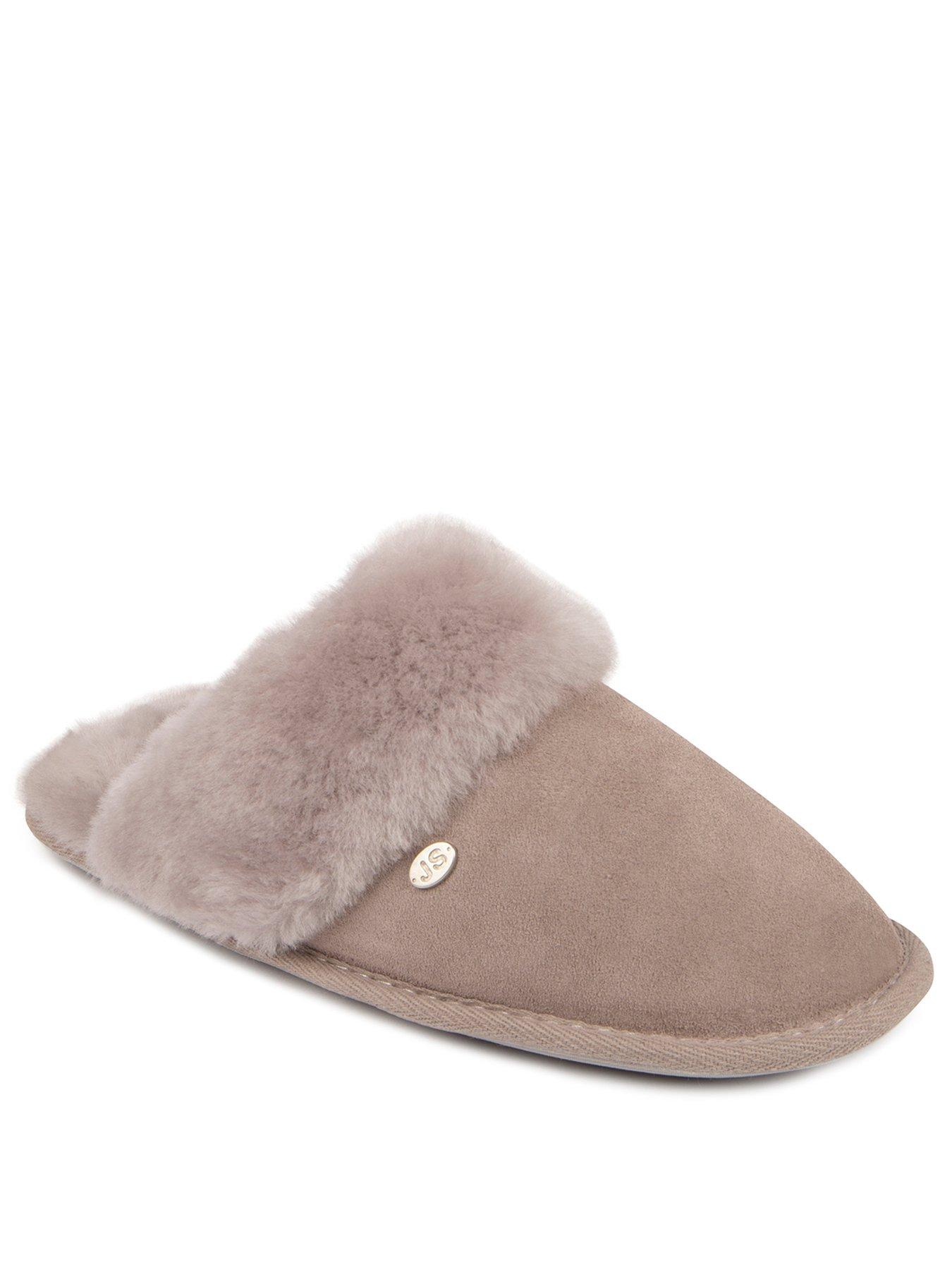 Image 2 of 5 of Just Sheepskin Womens Duchess Sheepskin Lined Slip-On Mule Slippers - Grey
