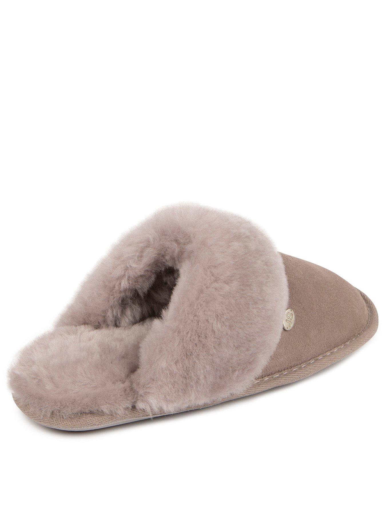 Image 3 of 5 of Just Sheepskin Womens Duchess Sheepskin Lined Slip-On Mule Slippers - Grey