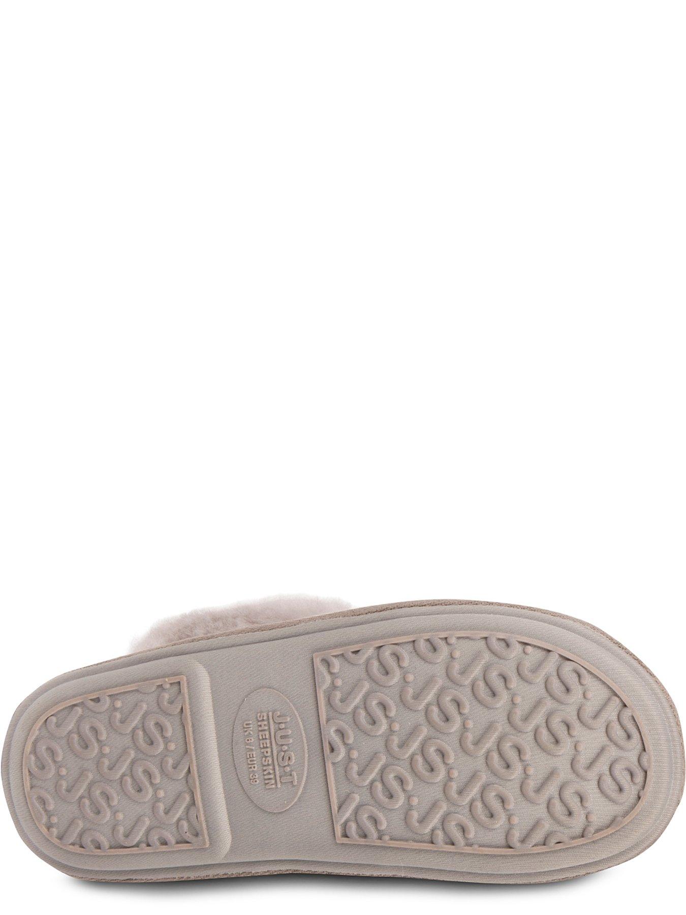 Image 4 of 5 of Just Sheepskin Womens Duchess Sheepskin Lined Slip-On Mule Slippers - Grey