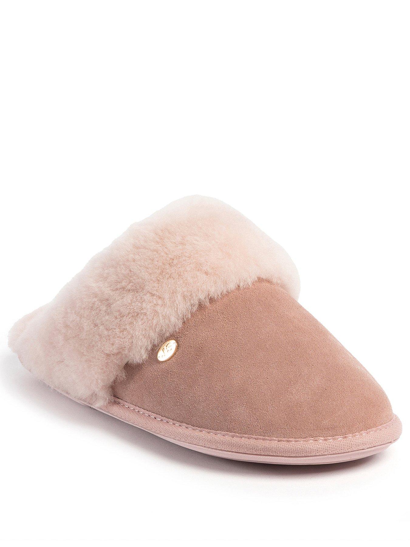 Image 2 of 5 of Just Sheepskin Womens Duchess Sheepskin Lined Mule Slip-On Slippers - Pink