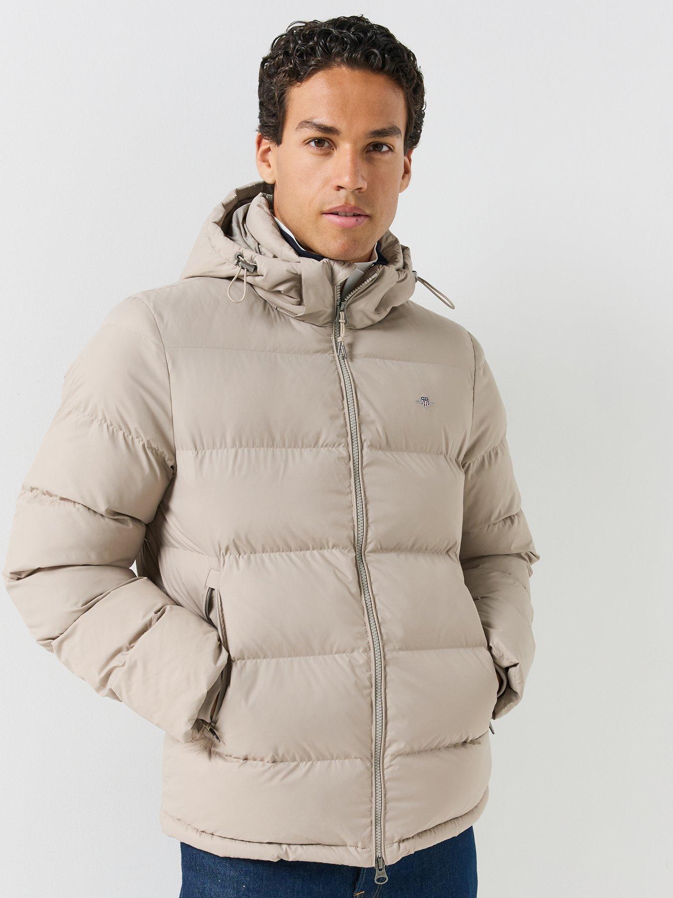Image 1 of 6 of GANT Mens Active Cloud Hooded Padded Jacket - Beige