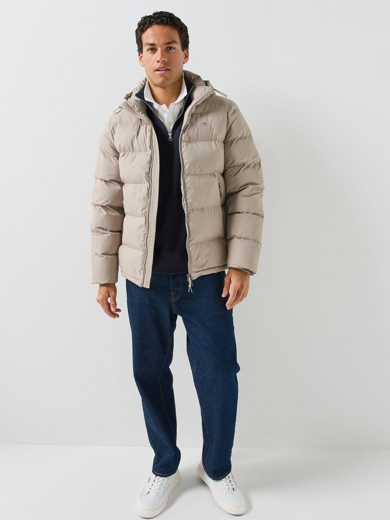 Image 3 of 6 of GANT Mens Active Cloud Hooded Padded Jacket - Beige