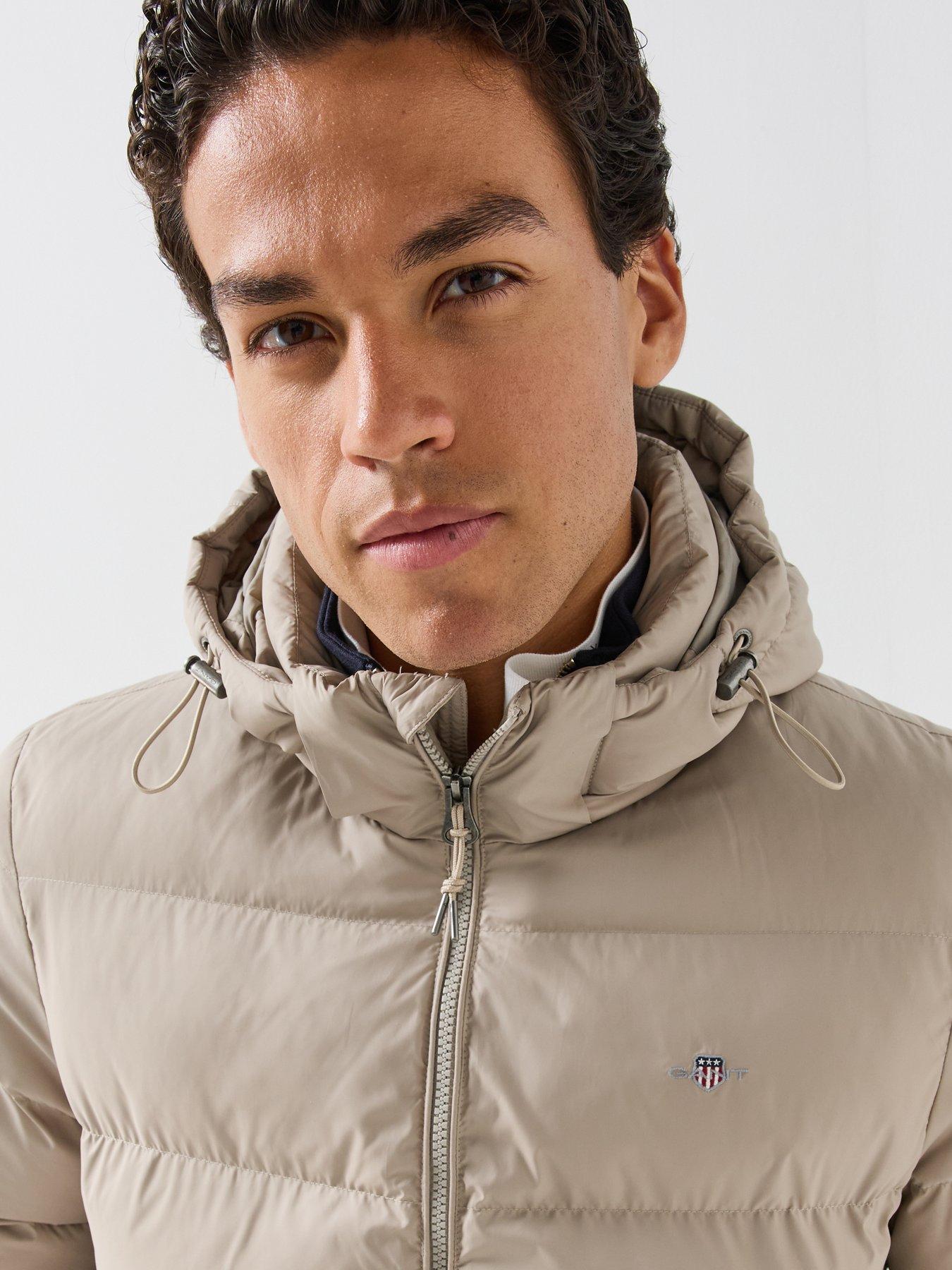 Image 4 of 6 of GANT Mens Active Cloud Hooded Padded Jacket - Beige
