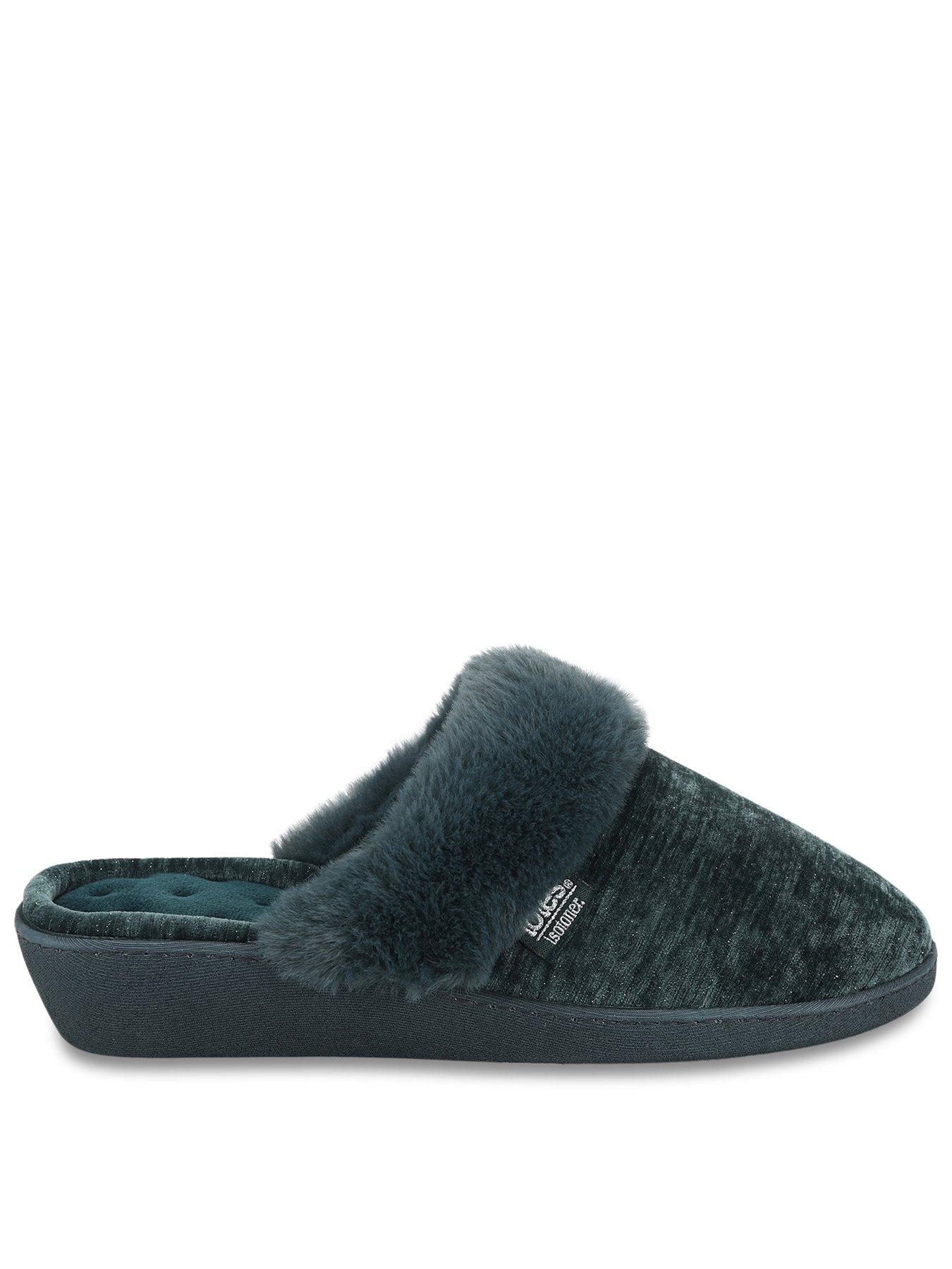 Image 1 of 5 of Totes Isotoner Totes Isotoner Womens Sparkle Heeled Mule Slippers - Green