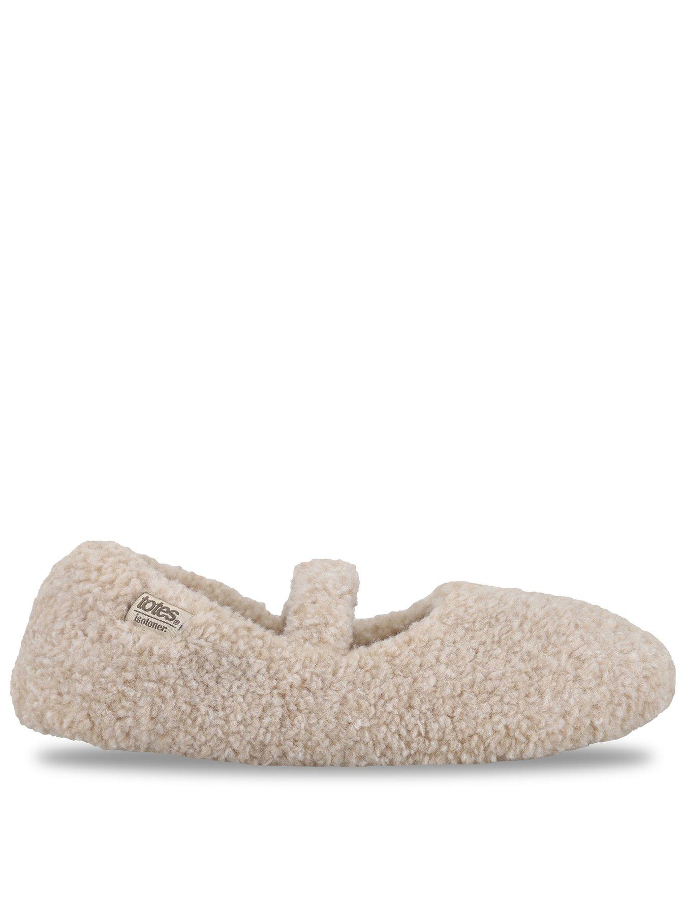 Image 1 of 5 of Totes Isotoner Totes Isotoner Womens Borg Mary Jane Ballet Slippers - Oat