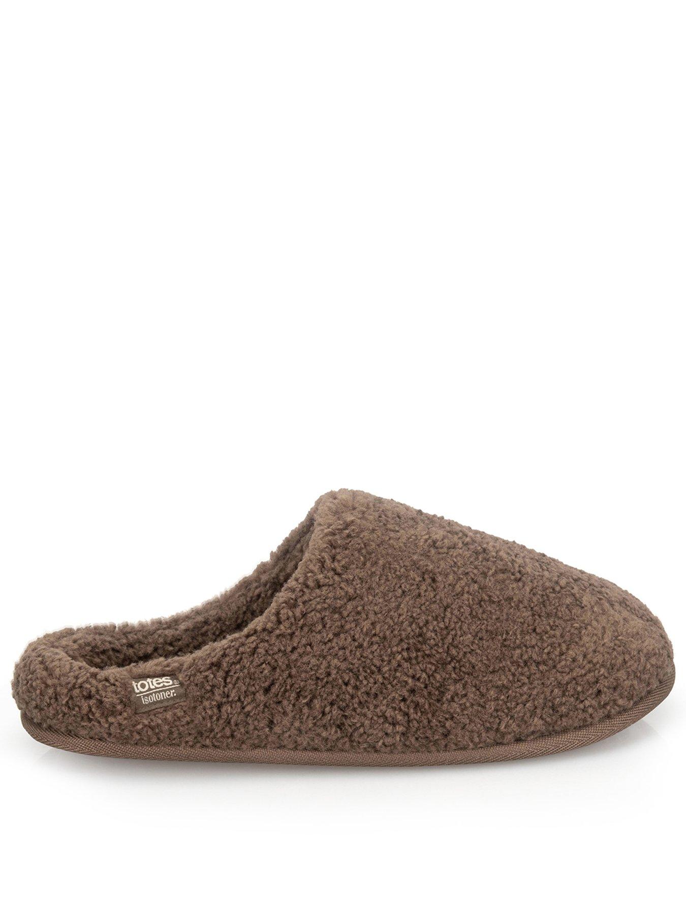 Image 1 of 5 of Totes Isotoner Totes Isotoner Womens Borg Swept Back Mule Slippers - Brown