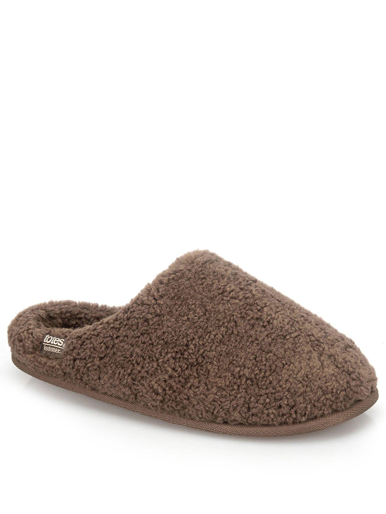 Image 2 of 5 of Totes Isotoner Totes Isotoner Womens Borg Swept Back Mule Slippers - Brown
