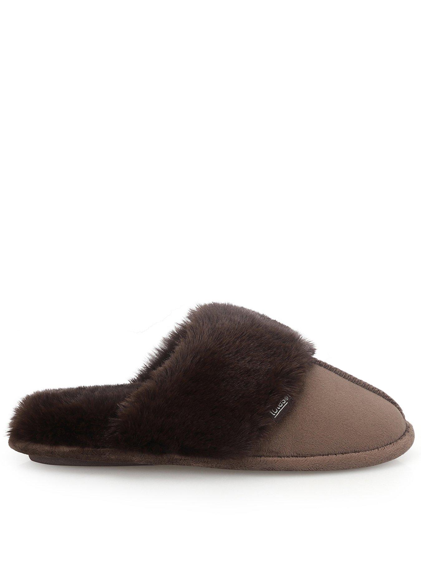 Image 1 of 5 of TOTES Totes Velour Moccasin Slippers - Chocolate