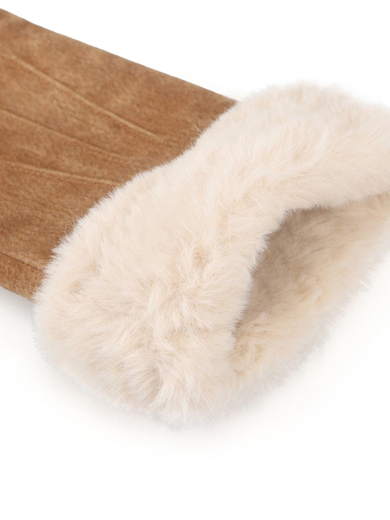 Image 3 of 5 of Totes Isotoner Totes Isotoner Womens 3 Point Suede Gloves With Smartouch - Tan