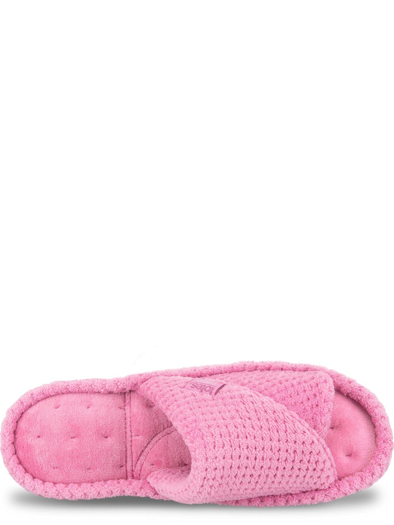 Image 2 of 4 of Totes Isotoner Womens Popcorn Turnover Open Toe Slippers - Pink