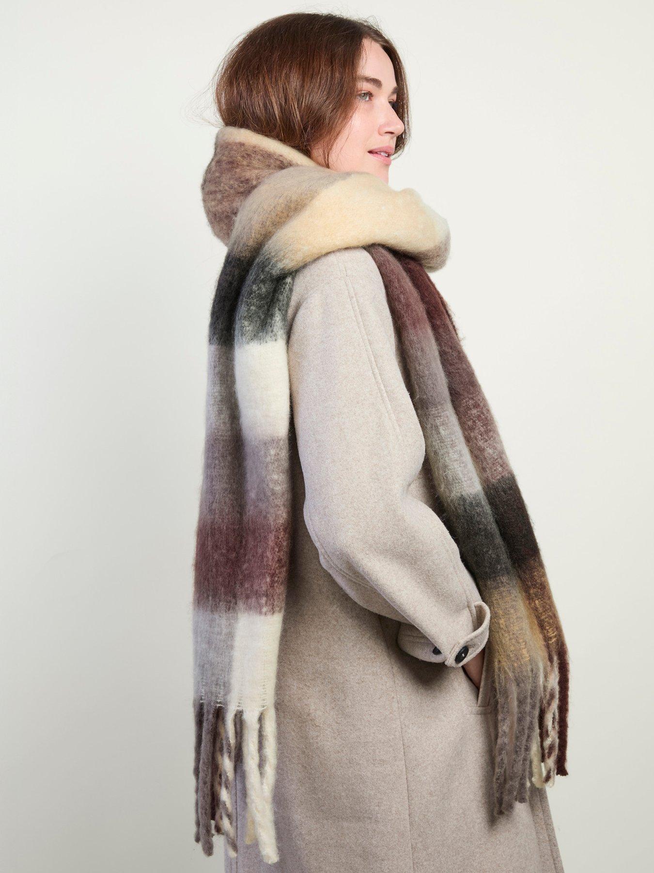 Image 4 of 5 of TOTES Totes Womens Chunky Brushed Check Scarf - Burgundy Mix