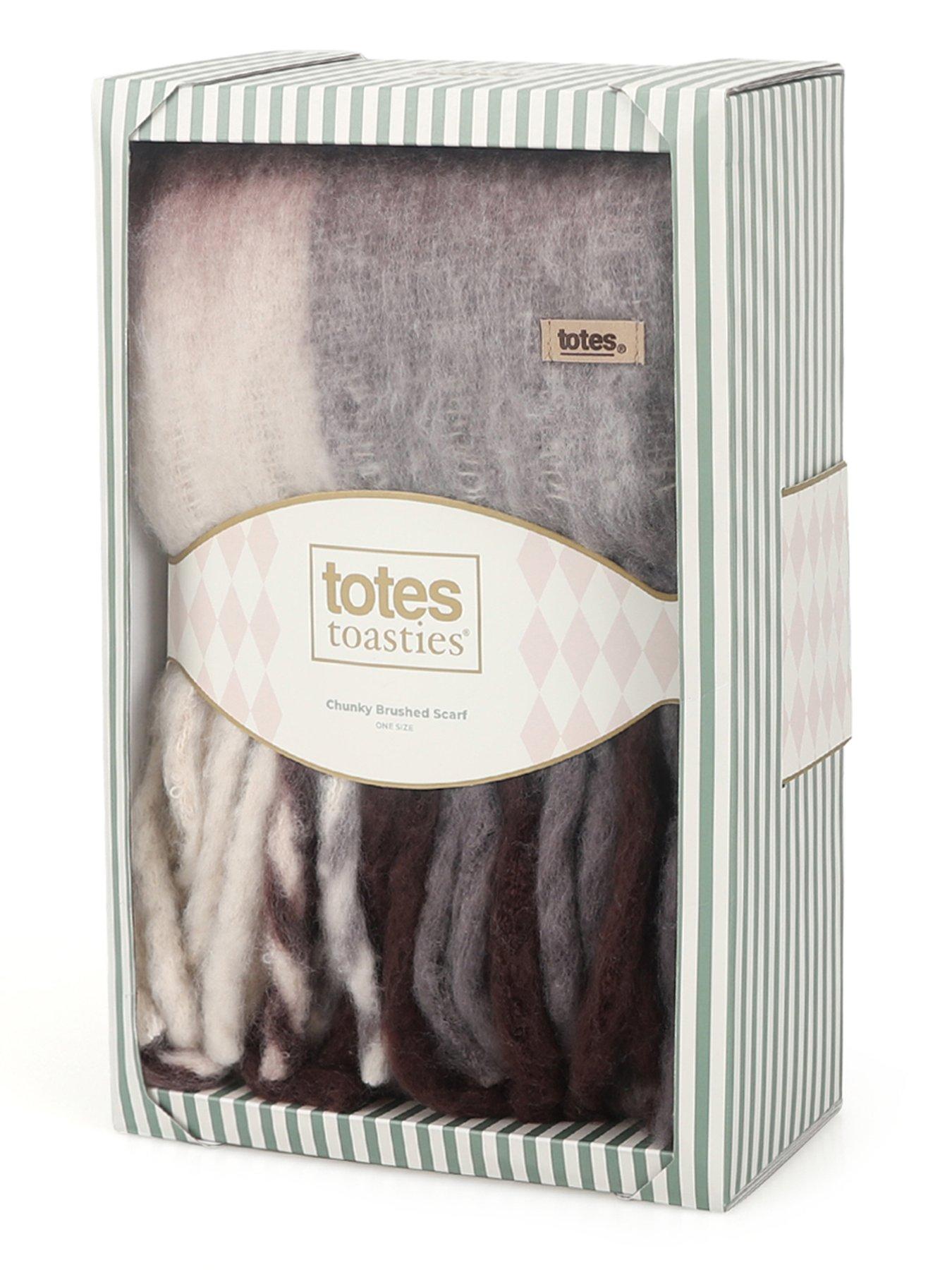 Image 5 of 5 of TOTES Totes Womens Chunky Brushed Check Scarf - Burgundy Mix