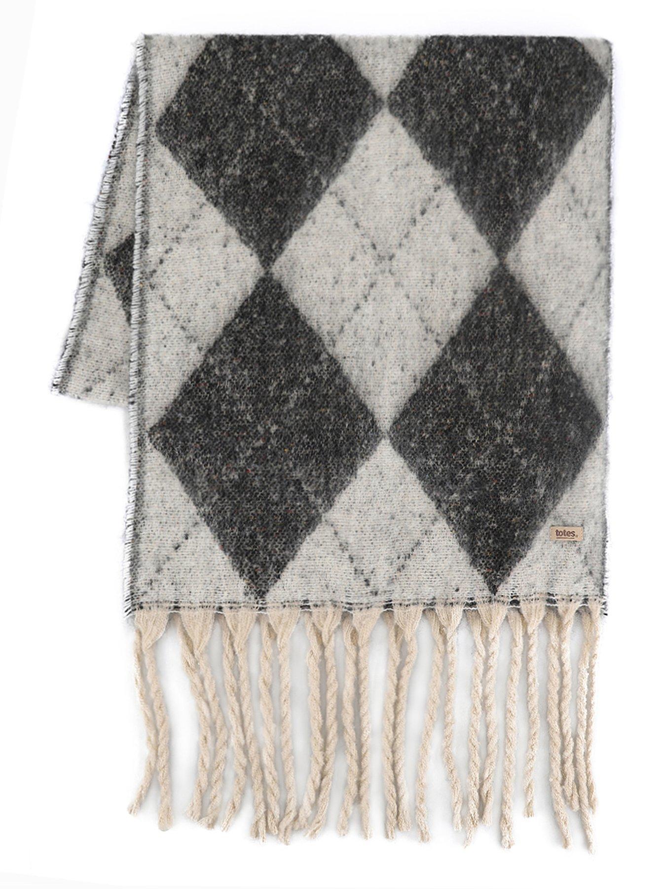 Image 2 of 5 of TOTES Totes Womens Chunky Brushed Argyle Scarf - Grey