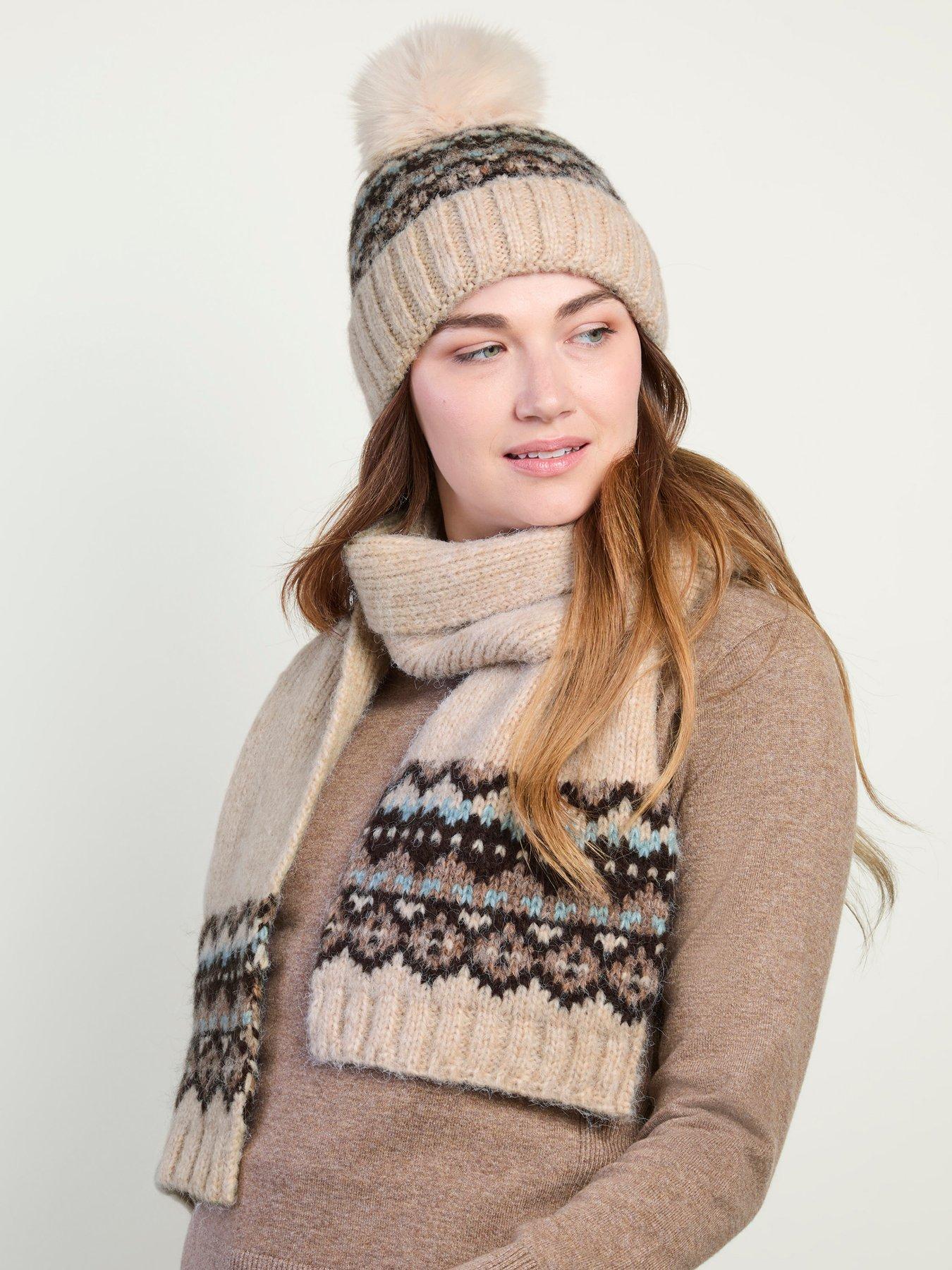 Image 5 of 6 of TOTES Totes Womens Fair Isle Scarf &amp; Hat Set - Oat