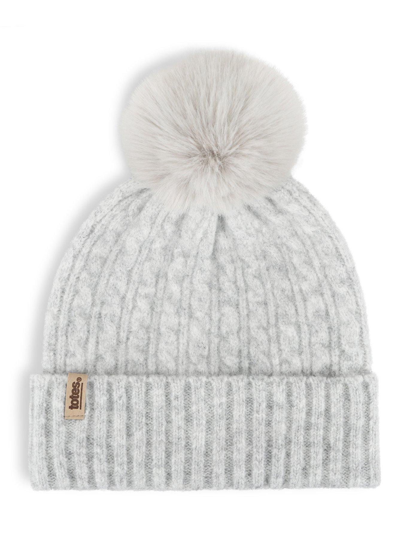 Image 2 of 6 of TOTES Totes Womens Cable Knitted Hat, Scarf &amp; Gloves Set - Grey