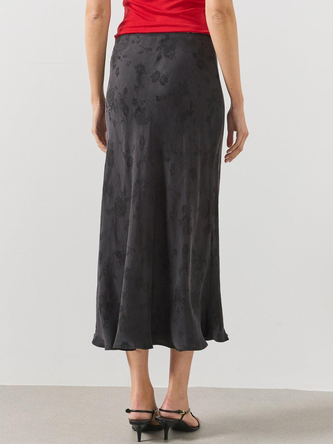 Image 2 of 5 of Mango A-line Devor&eacute; Skirt-black
