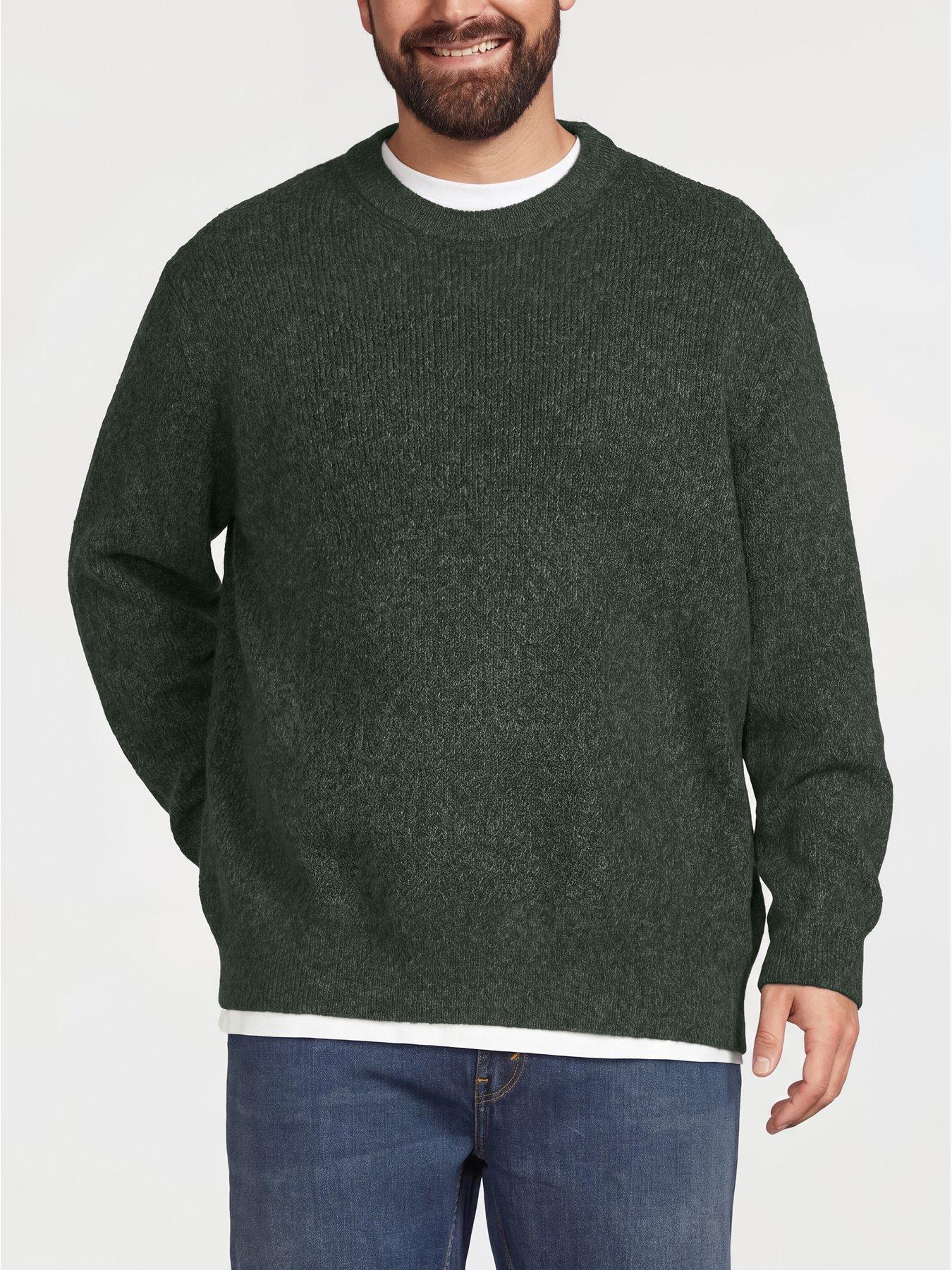 Image 1 of 5 of Jack & Jones Mens Plus Frederiksberg Ollie Stretch Knit Jumper - Green
